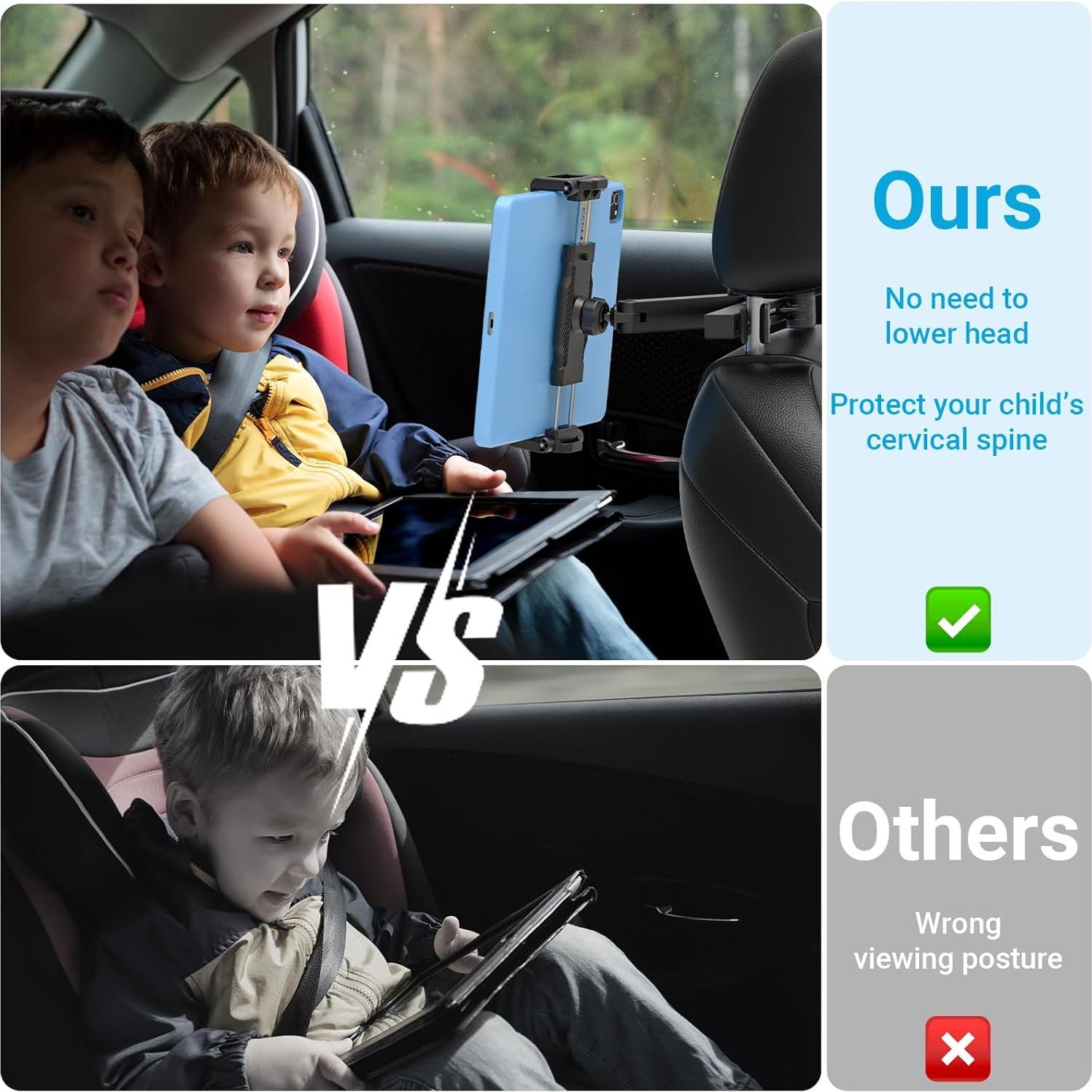 Soporte para Tableta de Reposacabezas INSSKY - Ajustable y Rotativo