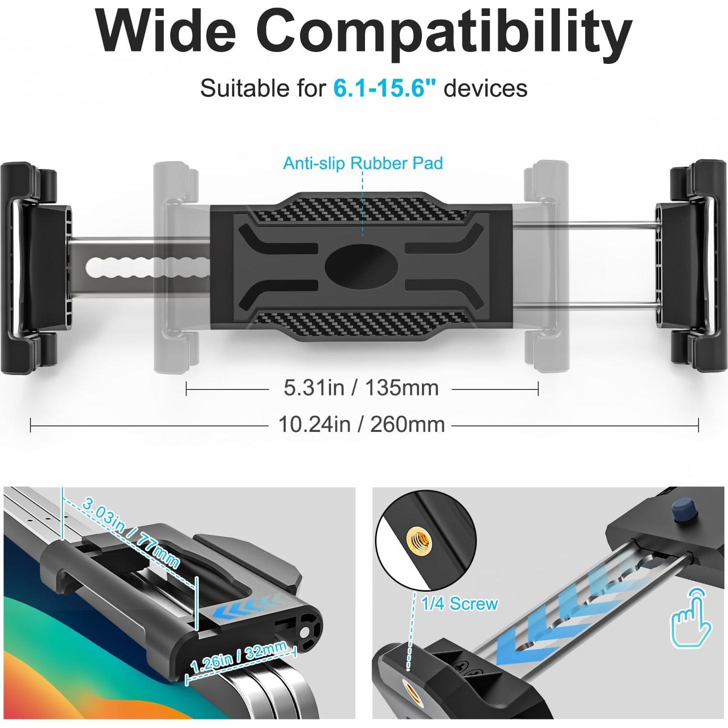 Soporte para Tableta de Reposacabezas INSSKY - Ajustable y Rotativo
