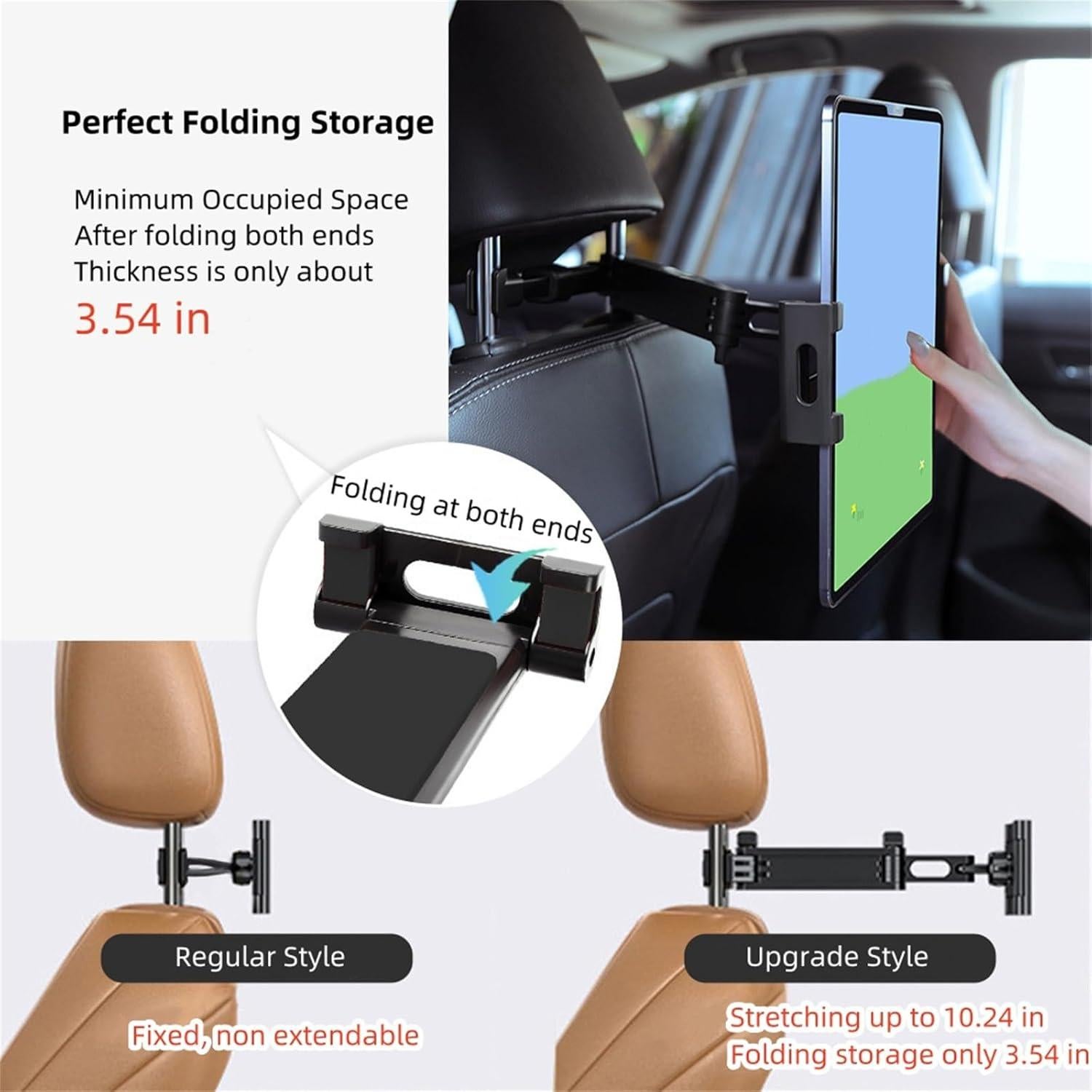 Soporte de Tablet para Coche AIOYE Ajustable 360° Negro