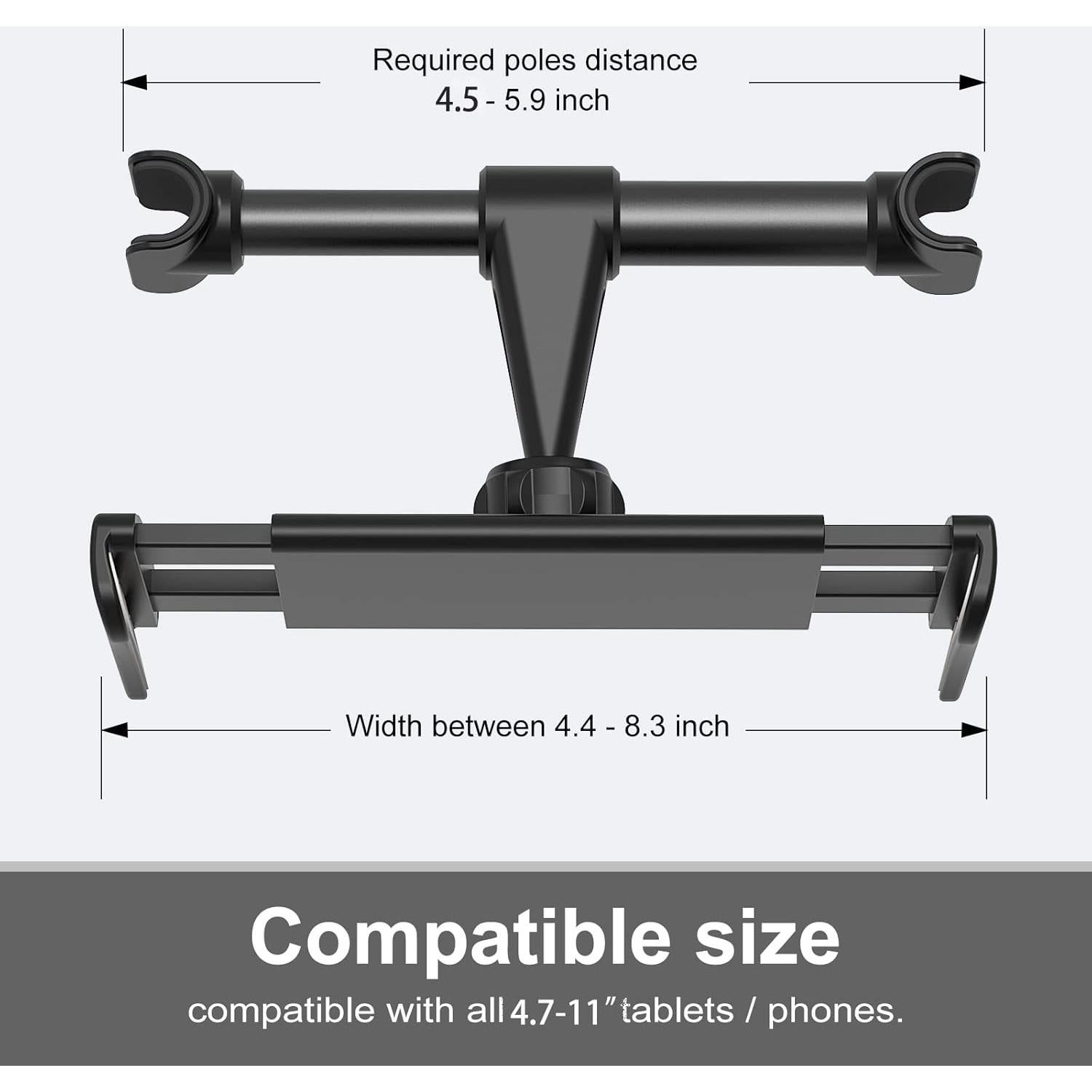 Soporte para Reposacabezas de Coche Uniwit Ajustable 10-28 cm