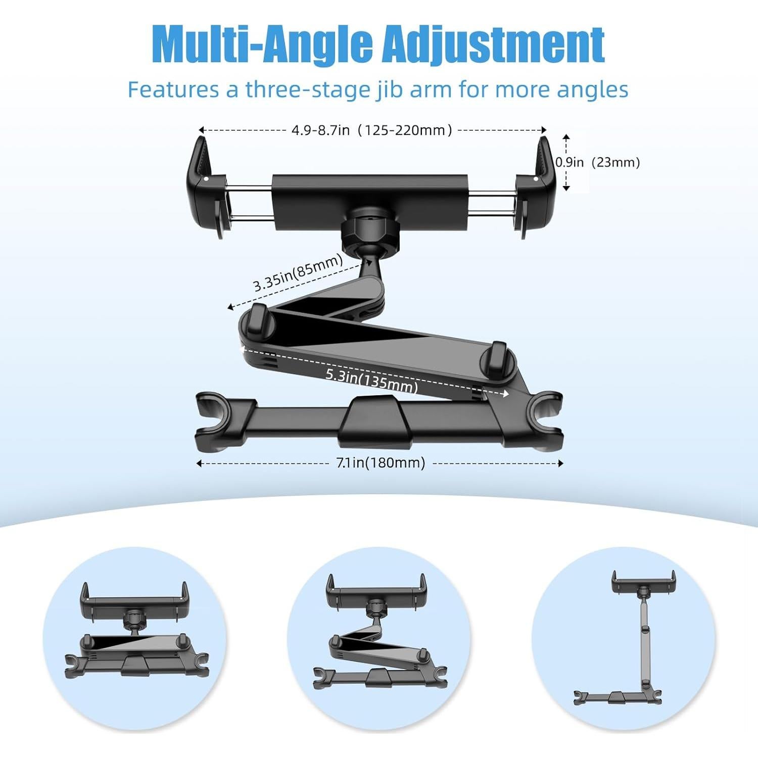 Soporte de Tablet para Coche Aourxiv 360° Ajustable Negro