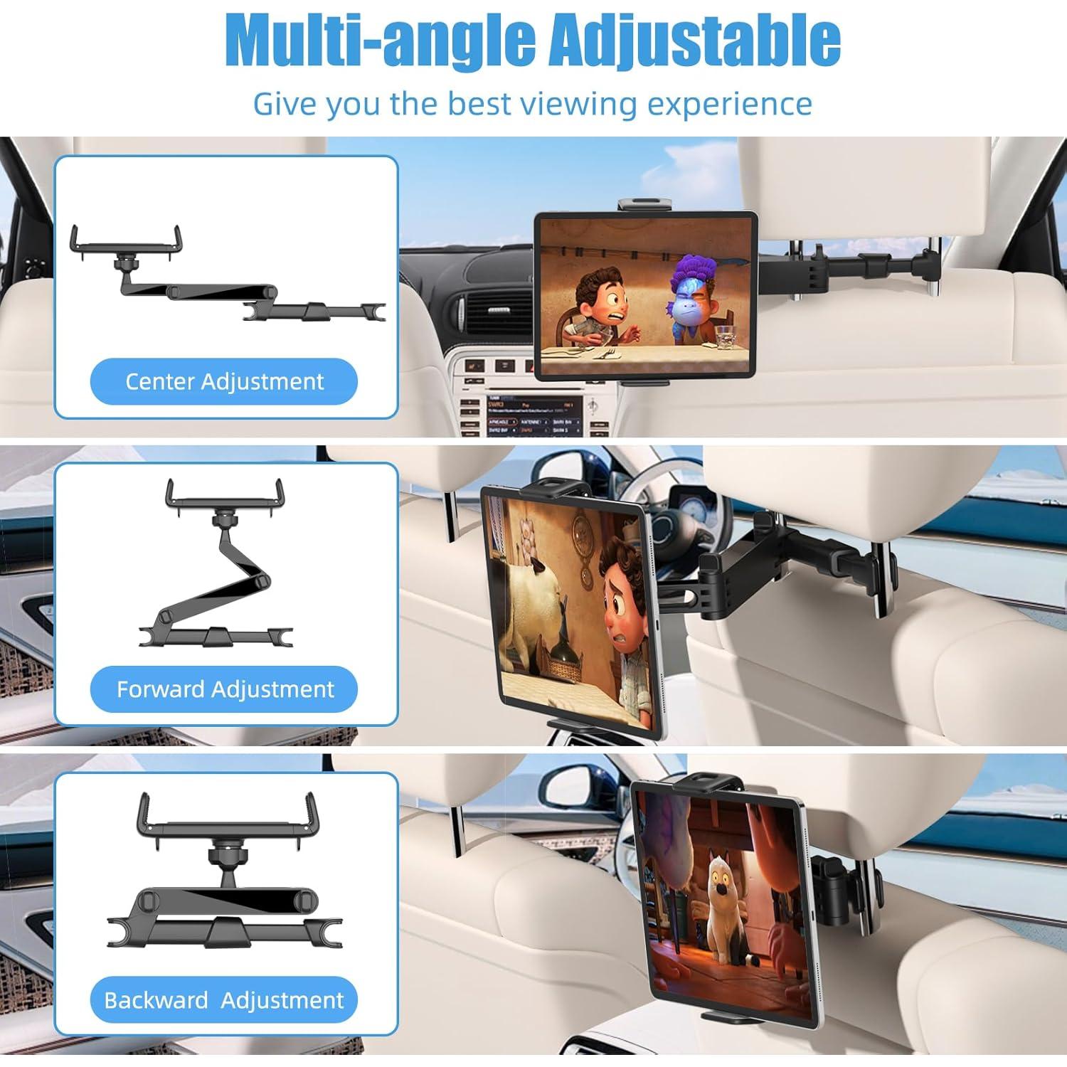 Soporte de Tablet para Coche Aourxiv 360° Ajustable Negro