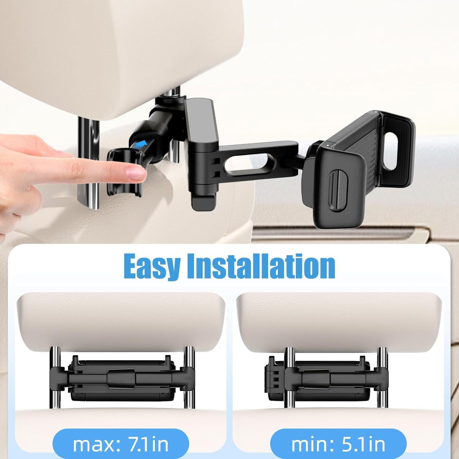 Soporte de Tablet para Coche Aourxiv 360° Ajustable Negro