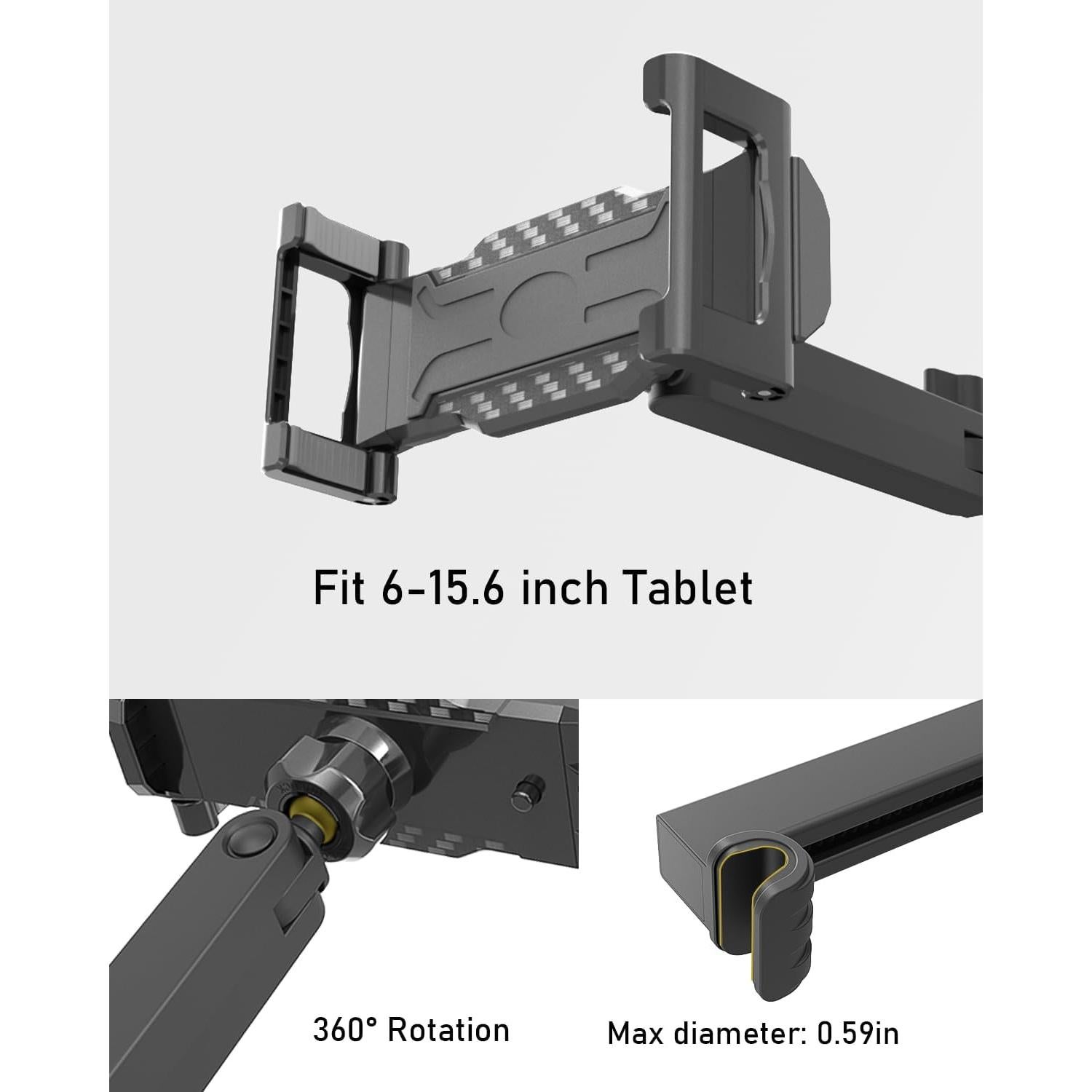 Soporte para Tableta en Reposacabezas NATDETC 3 en 1 Ajustable