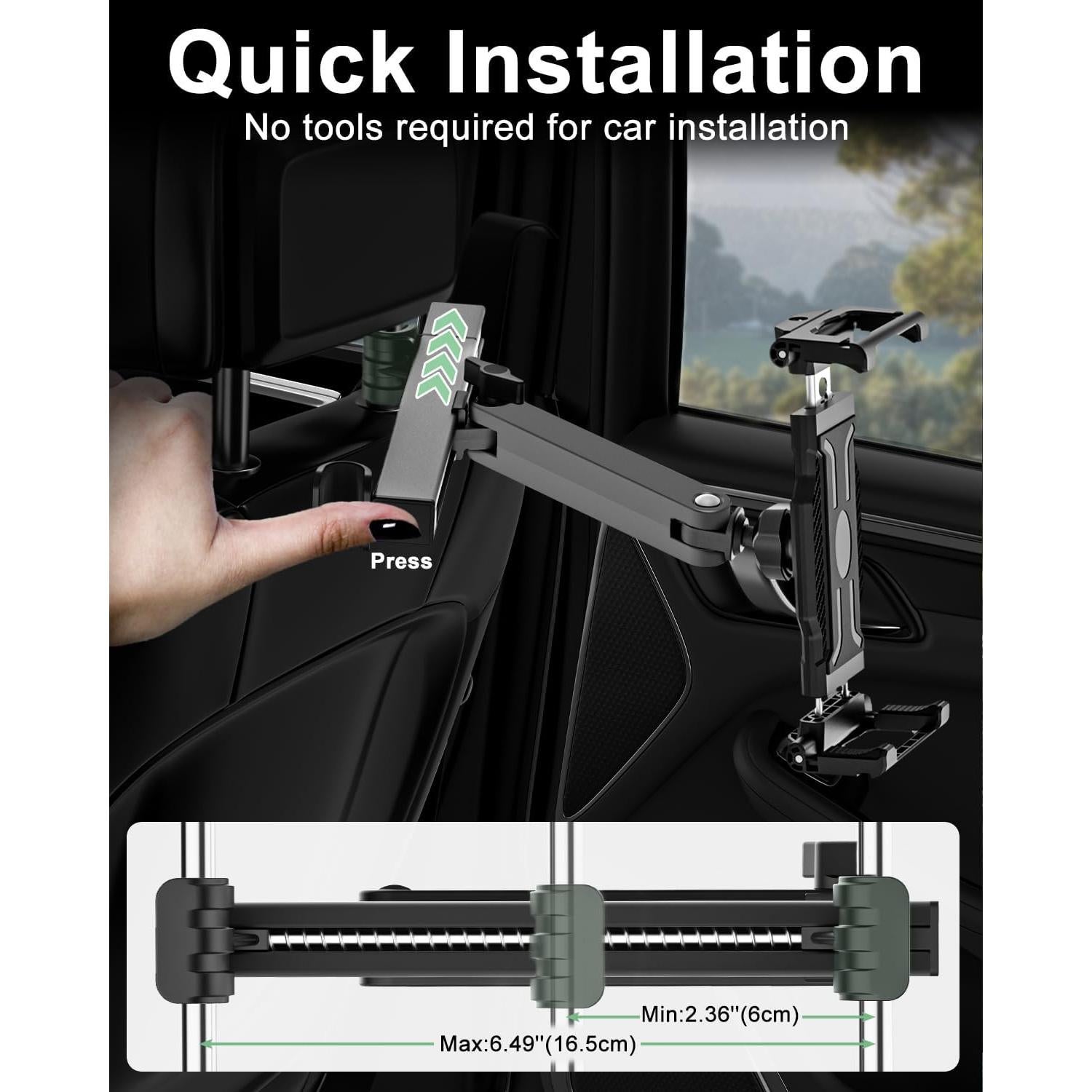 Soporte para Tableta en Reposacabezas Auto FreeSave Ajustable