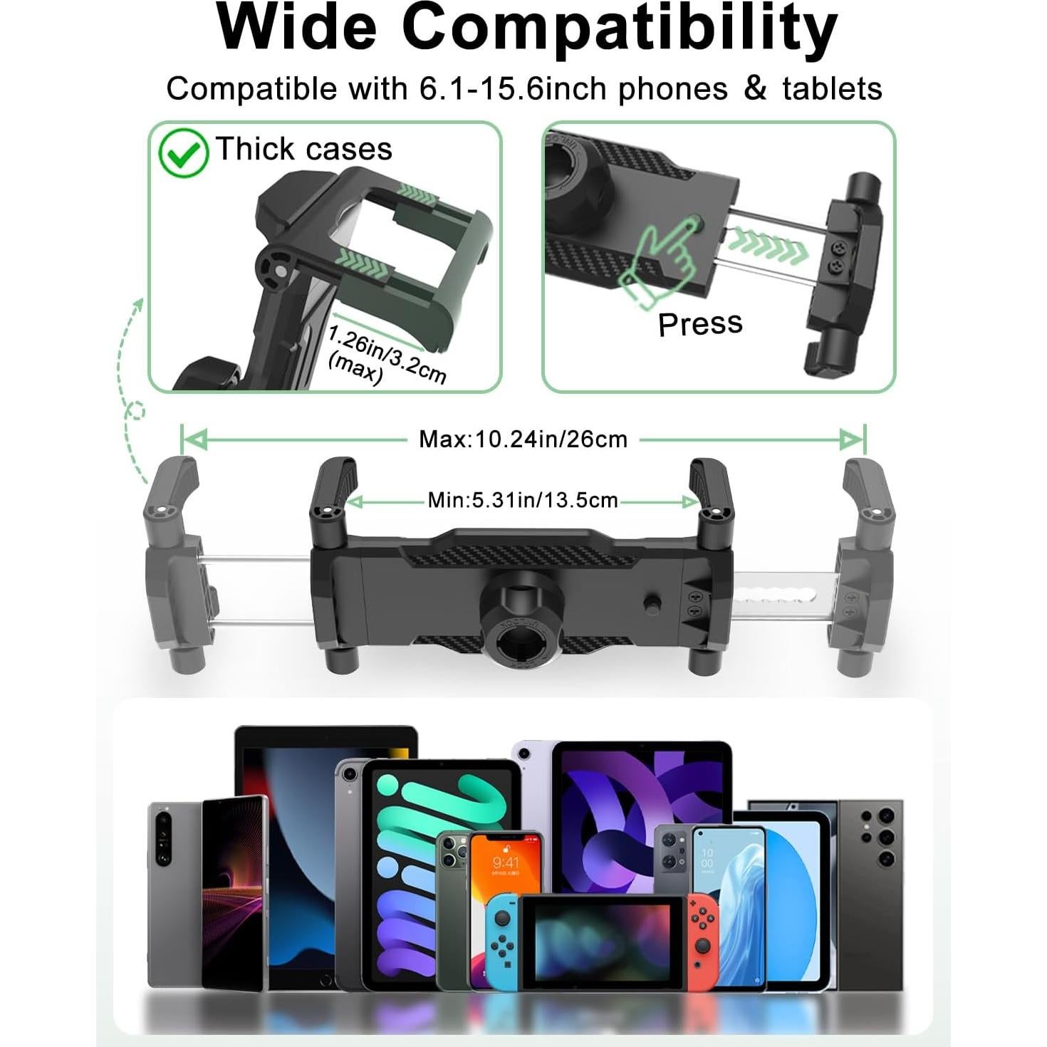 Soporte para Tableta en Reposacabezas Auto FreeSave Ajustable