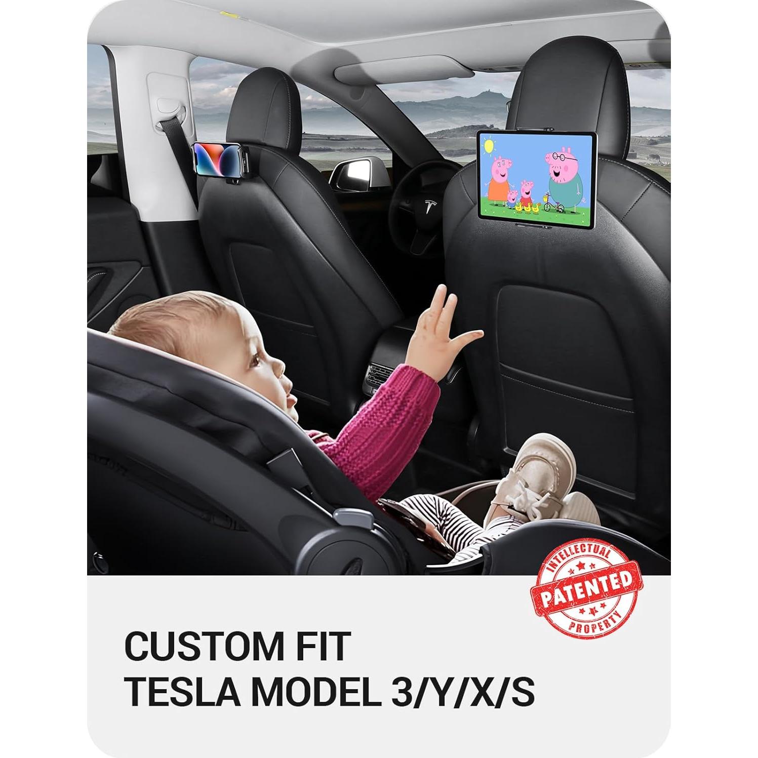 Soporte de Tableta BASENOR para Tesla Model Y/3/S/X - Rotación 360°
