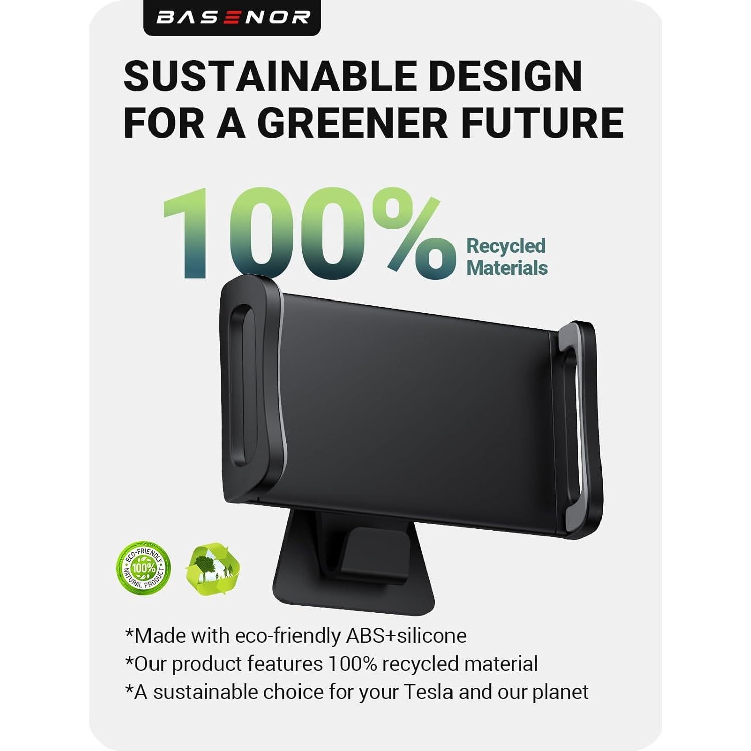 Soporte de Tableta BASENOR para Tesla Model Y/3/S/X - Rotación 360°