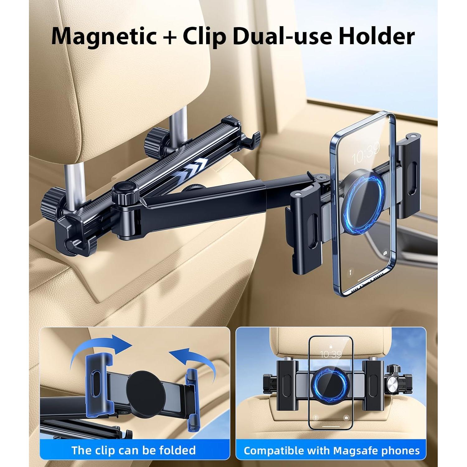 Soporte para Tablet HIYJEN 3 en 1 Ajustable para Coche Negro