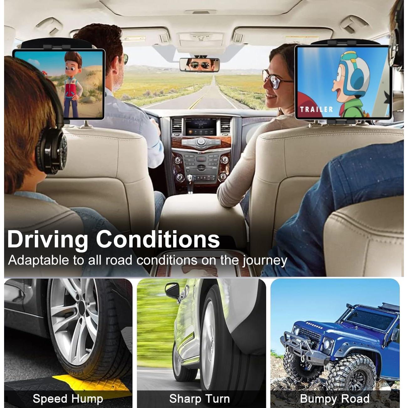 Soporte para Tableta en Reposacabezas de Coche GDZN - Ajustable 4-13"