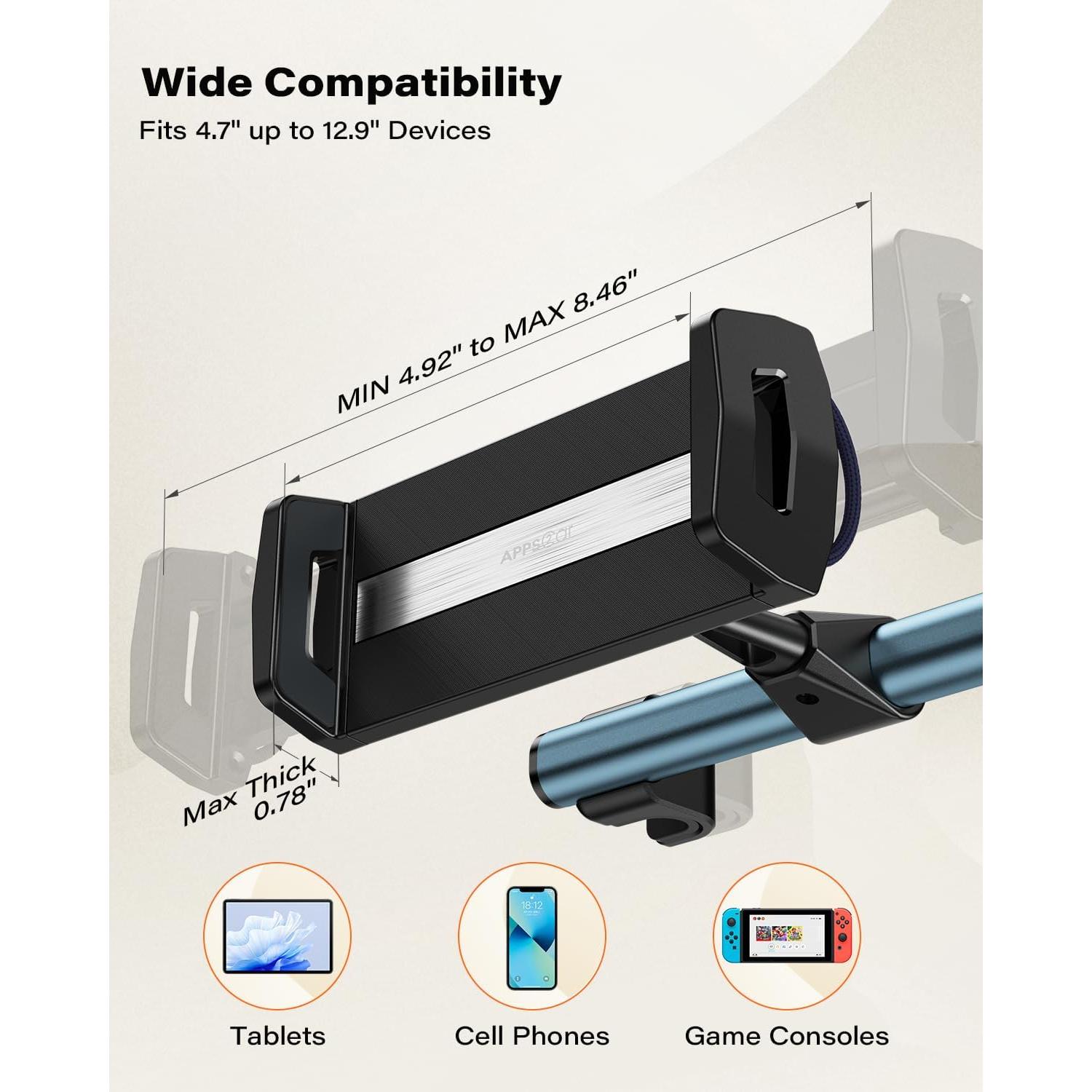 Soporte para Tableta en Reposacabezas APPS2Car - 4.7 a 13"
