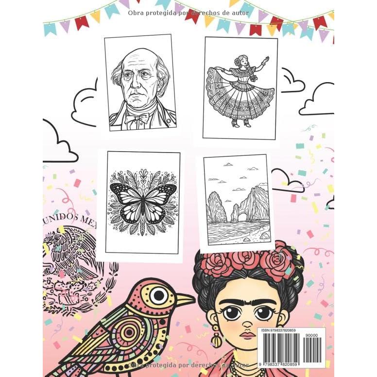 Libro para Colorear con Actividades de México para Niños: 50 Asombrosas Imágenes de México + Juegos (Spanish Edition)