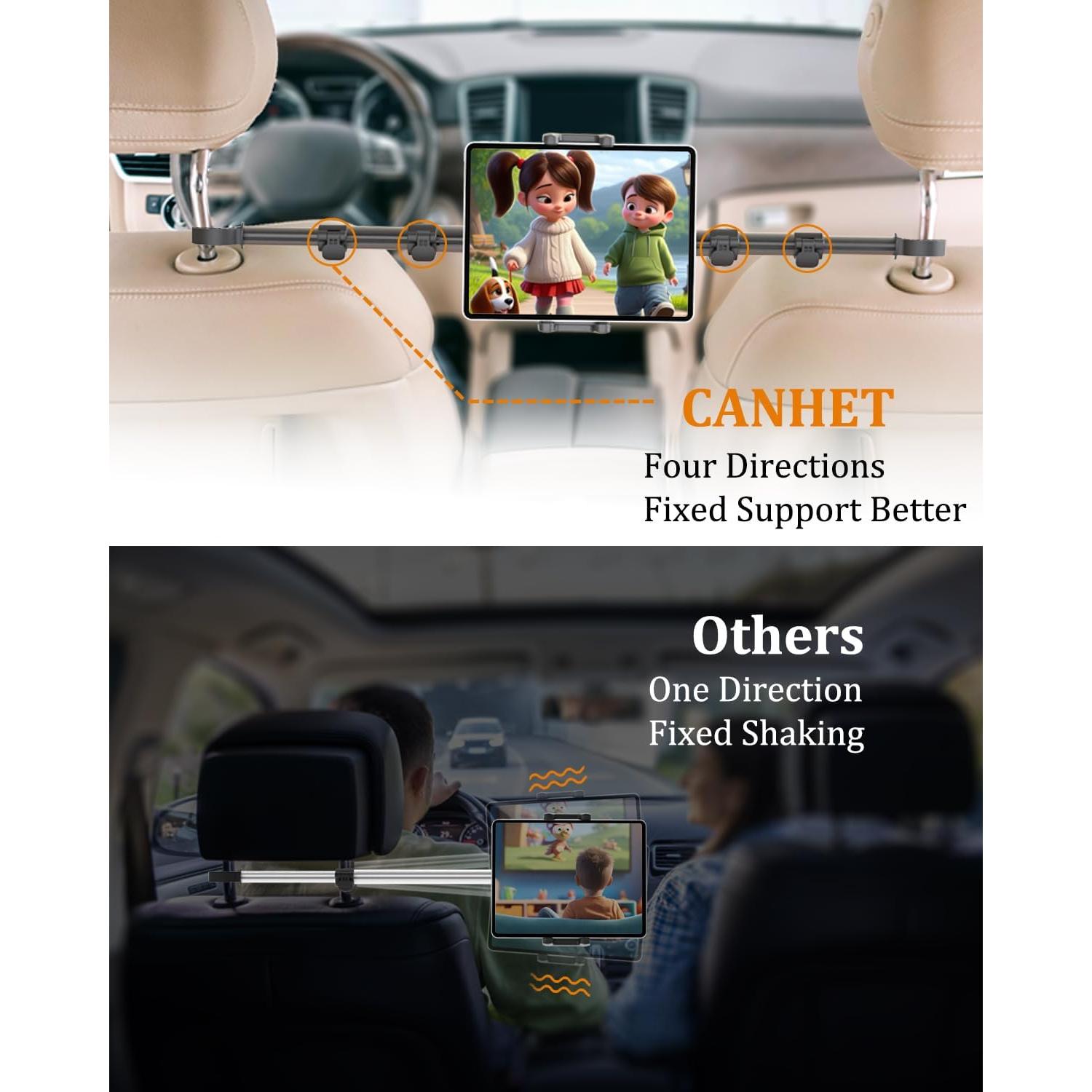 Soporte para Tableta en Reposacabezas de Auto CANHET 41-83cm