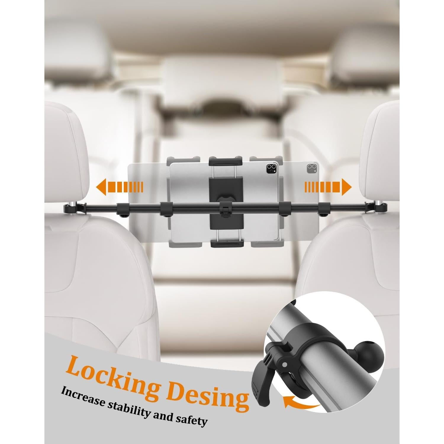 Soporte para Tableta en Reposacabezas de Auto CANHET 41-83cm