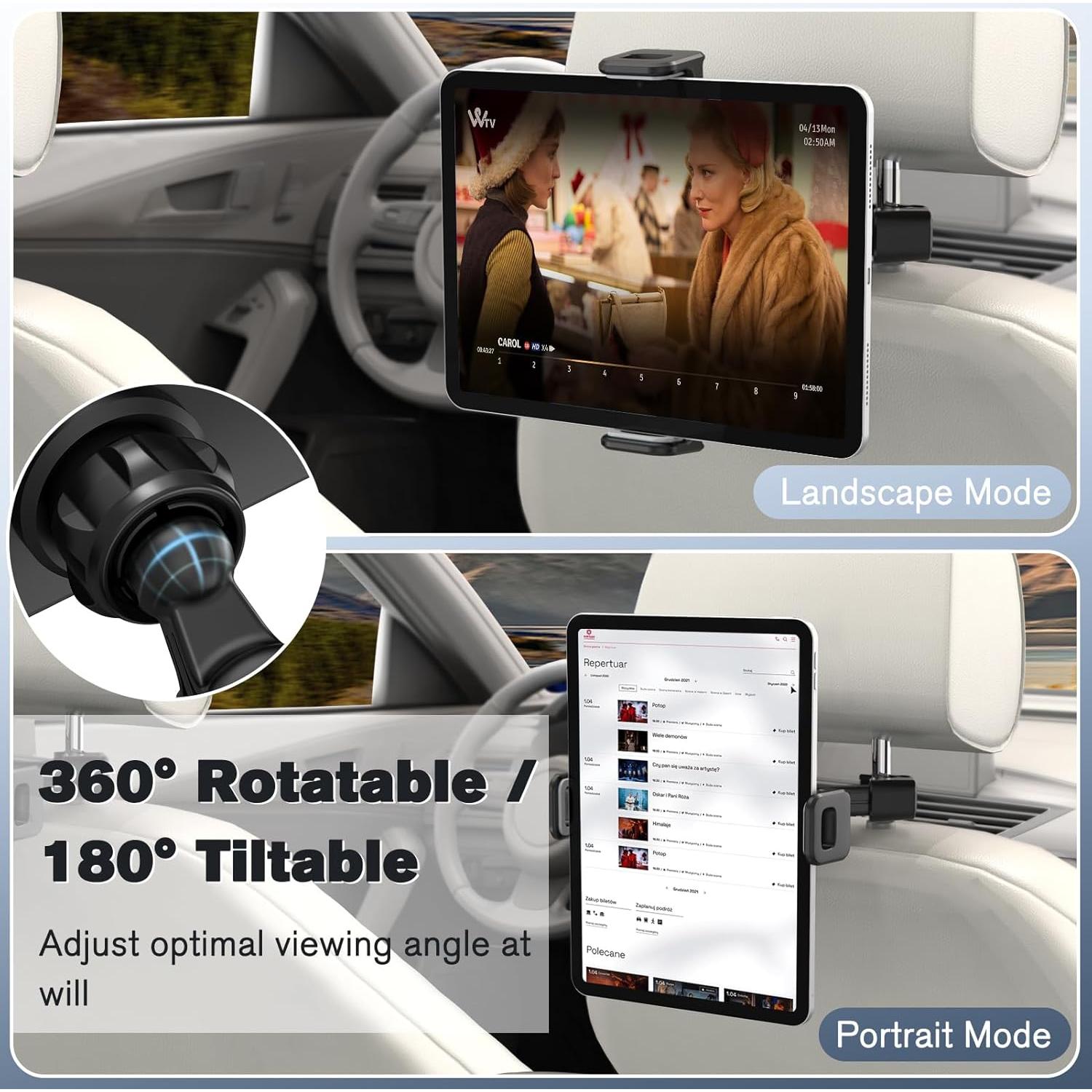 Soporte para Tableta en Reposacabezas Fintie - Rotación 360°