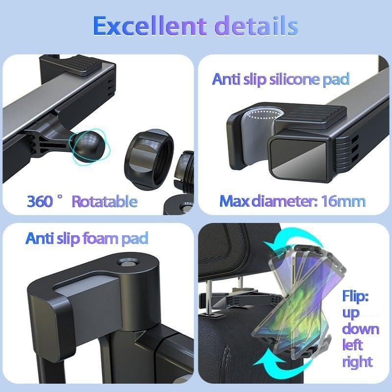 Soporte de Tableta para Reposacabezas YTDSUP - Paquete de 2, Negro