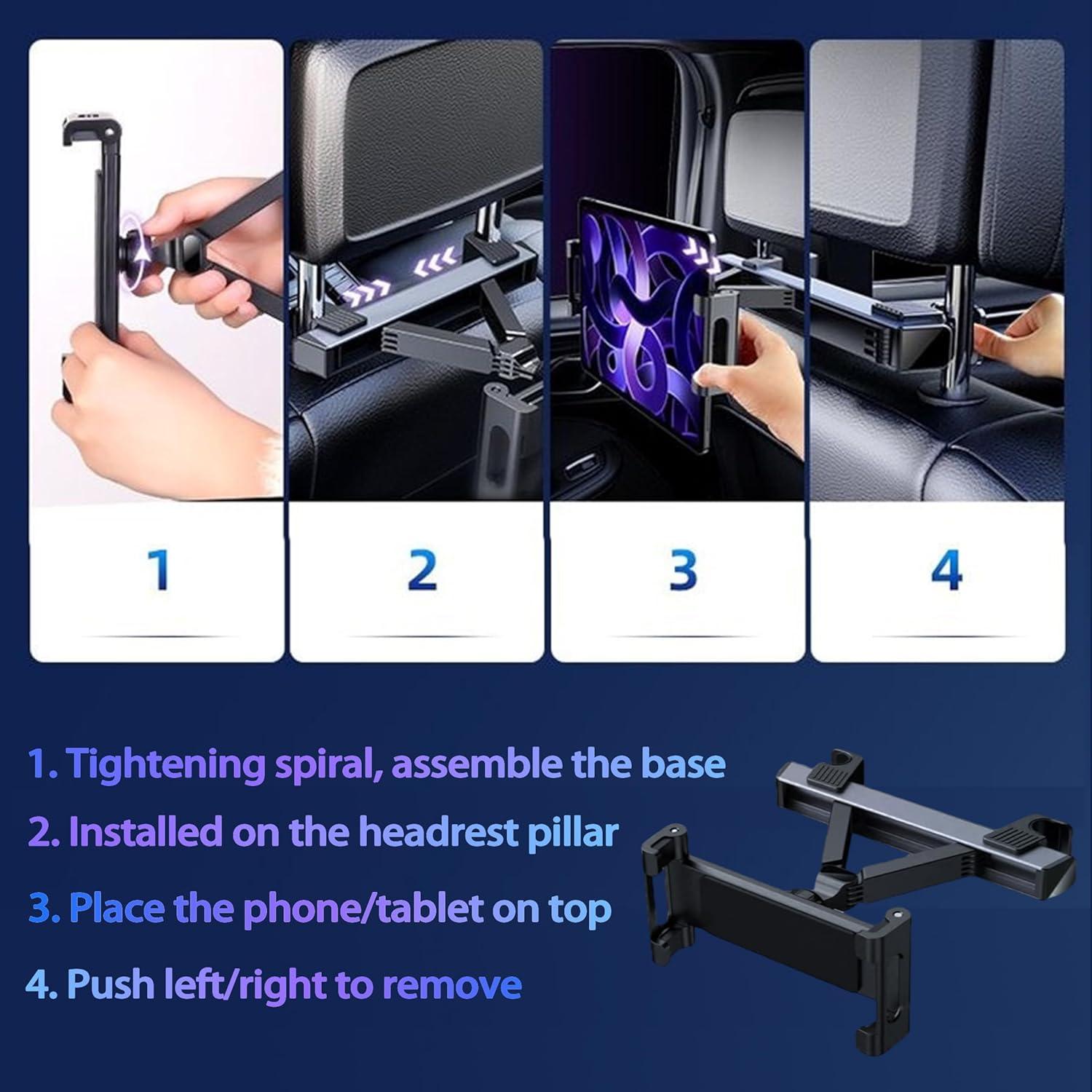 Soporte de Tableta para Reposacabezas YTDSUP - Paquete de 2, Negro