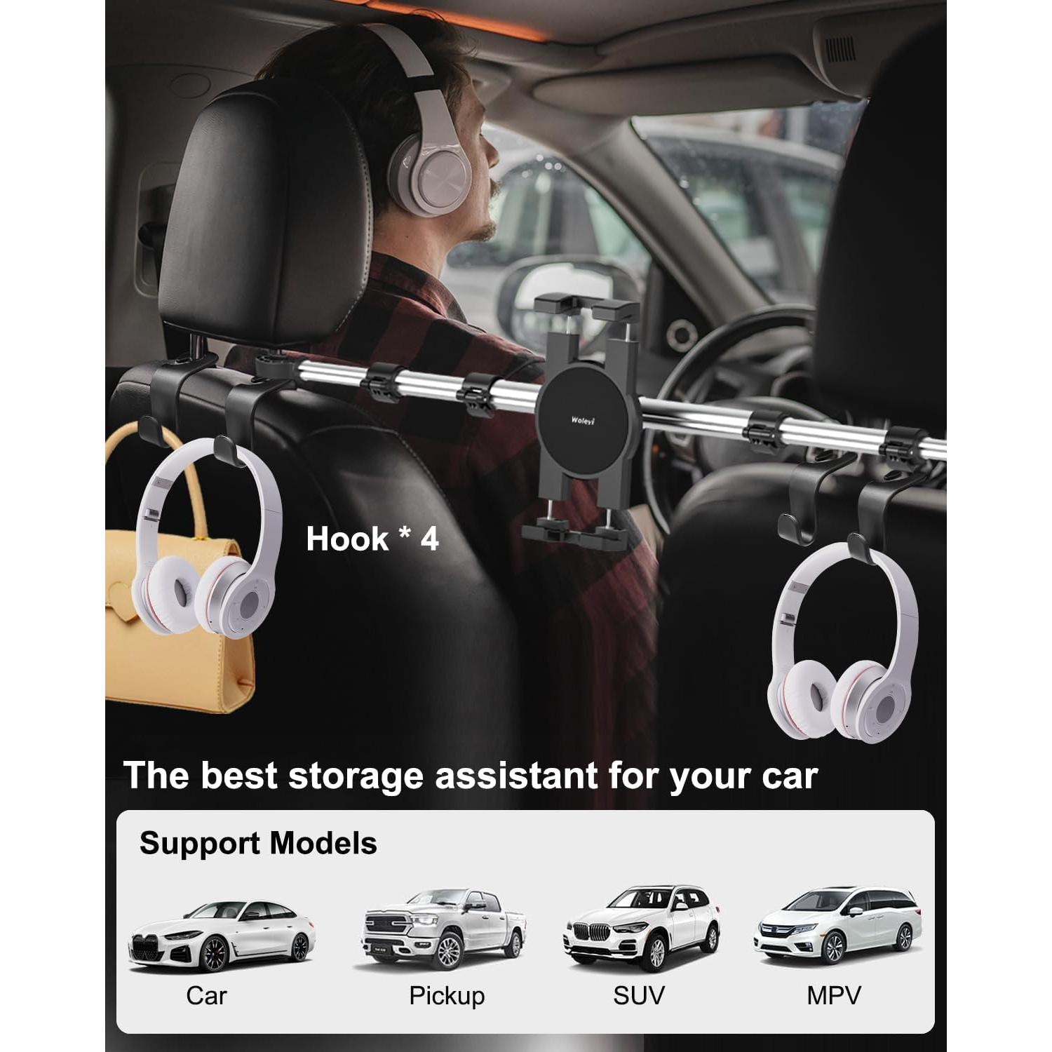 Soporte para Tablet Woleyi en Reposacabezas de Coche 4-13"