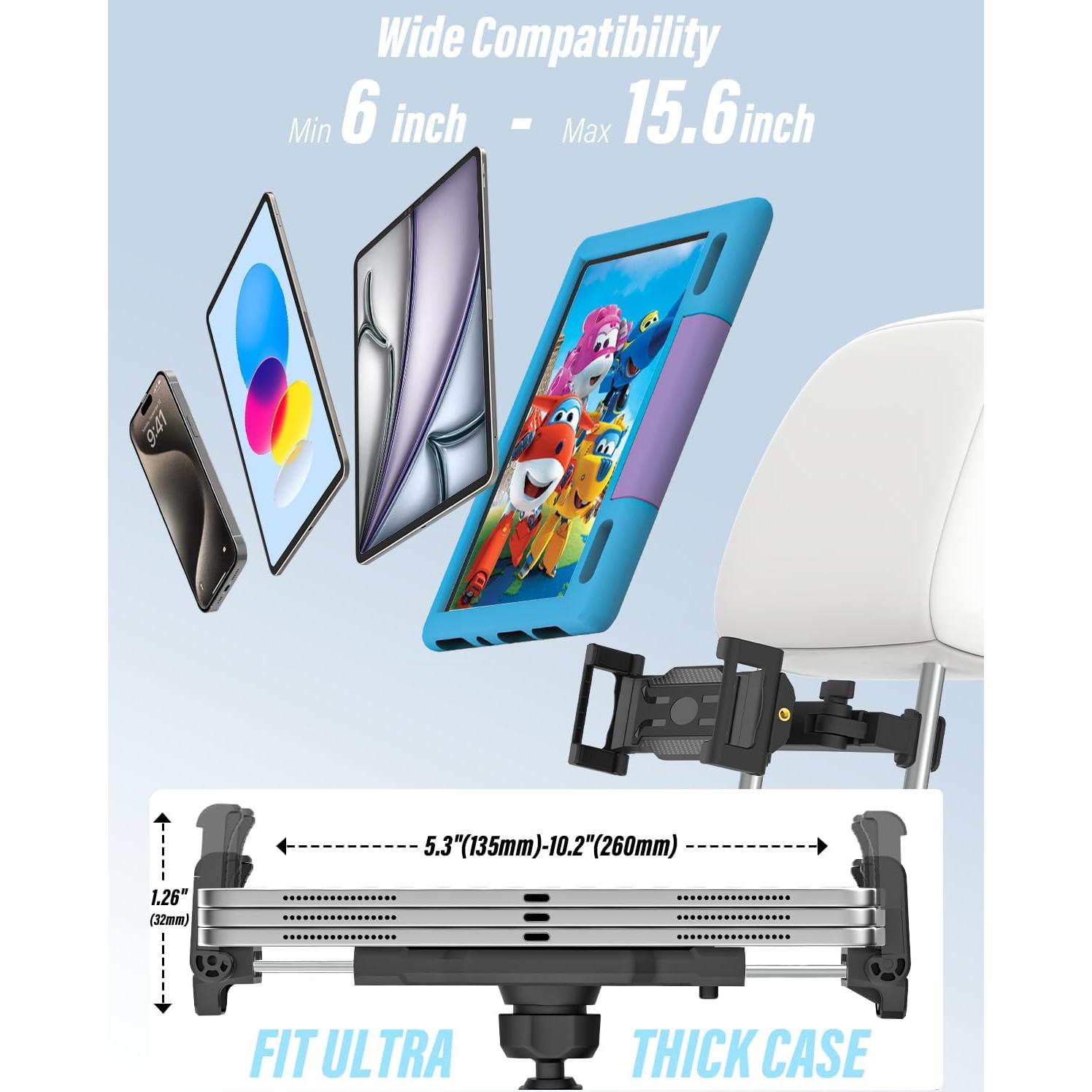 Soporte para Tablet en Reposacabezas Woleyi - 6 a 15.6 Pulgadas