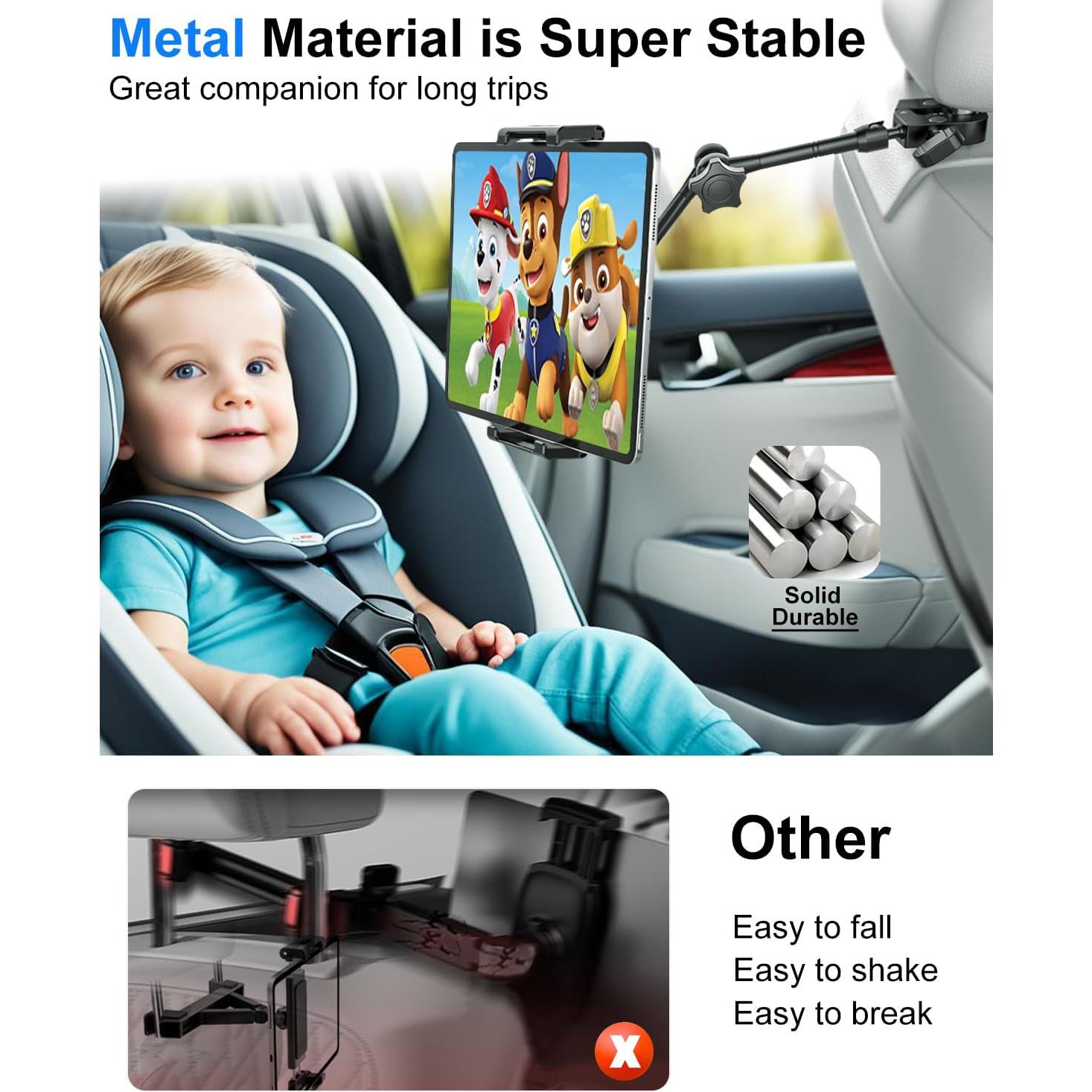 Soporte de Tableta para Reposacabezas Kolasels - Metal Ajustable 360°