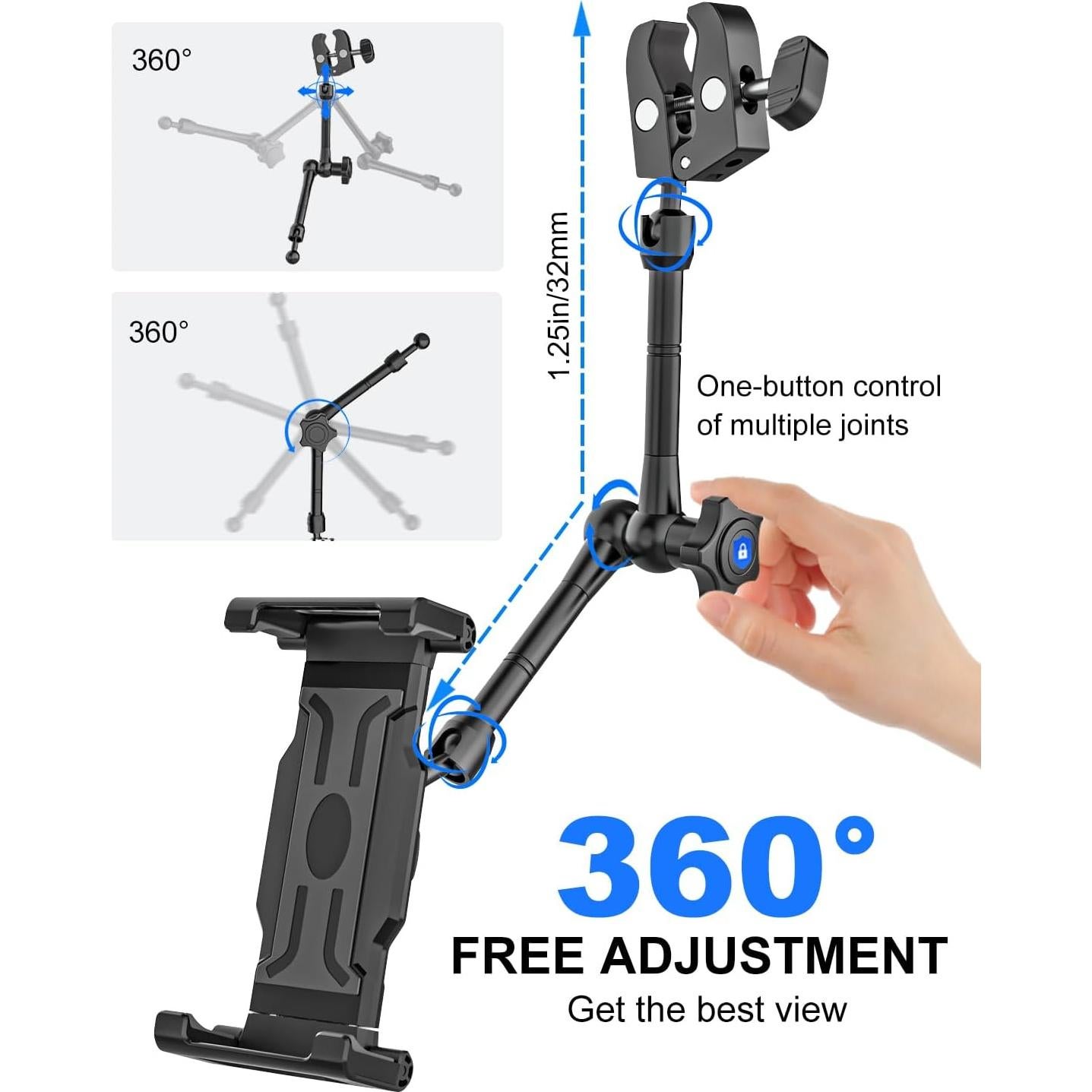 Soporte de Tableta para Reposacabezas Kolasels - Metal Ajustable 360°