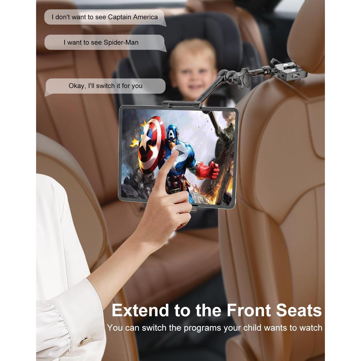 Soporte de Tableta para Reposacabezas Kolasels - Metal Ajustable 360°