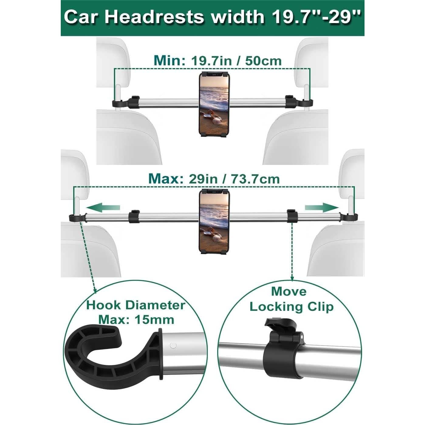 Soporte de Tableta para Automóvil Woleyi - Reposacabezas 4.7-13"