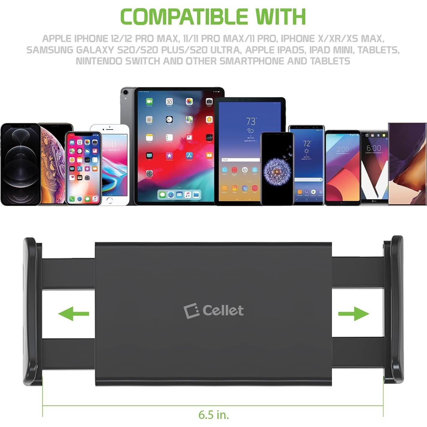 Soporte Ajustable para Teléfono y Tableta en Auto Cellet