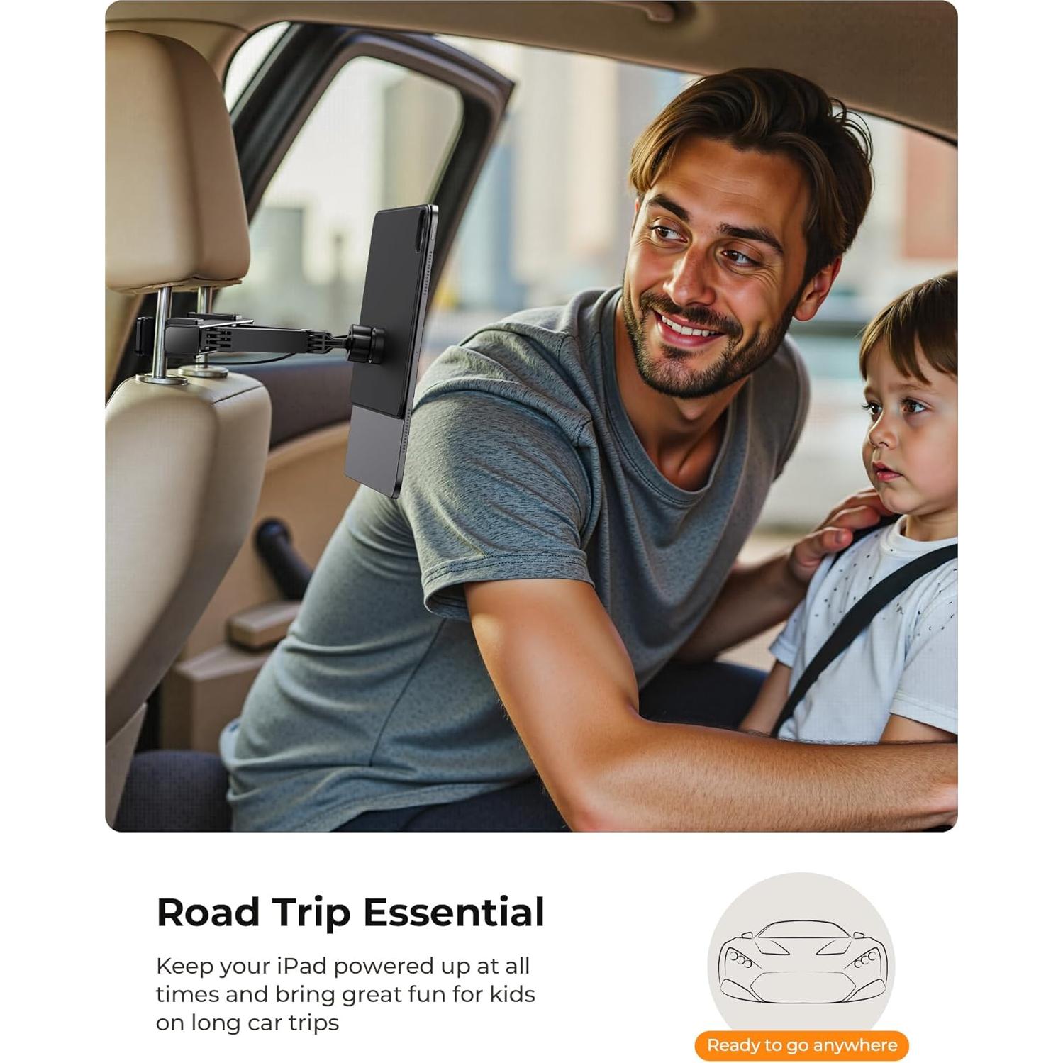 Soporte de Tablet KUXIU para Coche con Carga Inalámbrica iPad Pro 13" M4