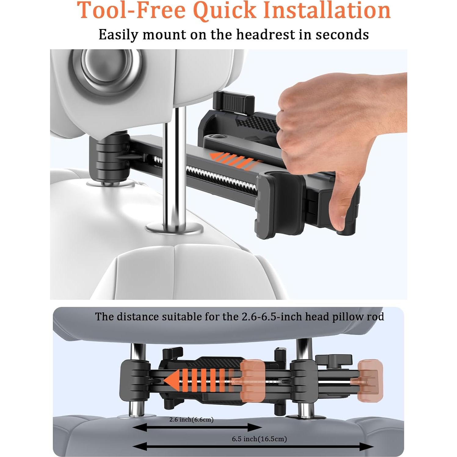 Soporte para Tableta en Reposacabezas WISHCODE Ajustable 5.5-15.6"