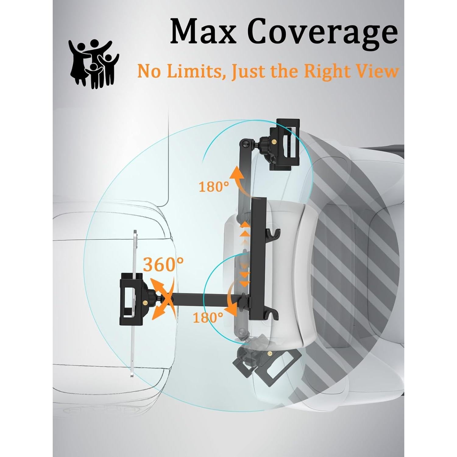 Soporte para Tableta en Reposacabezas WISHCODE Ajustable 5.5-15.6"