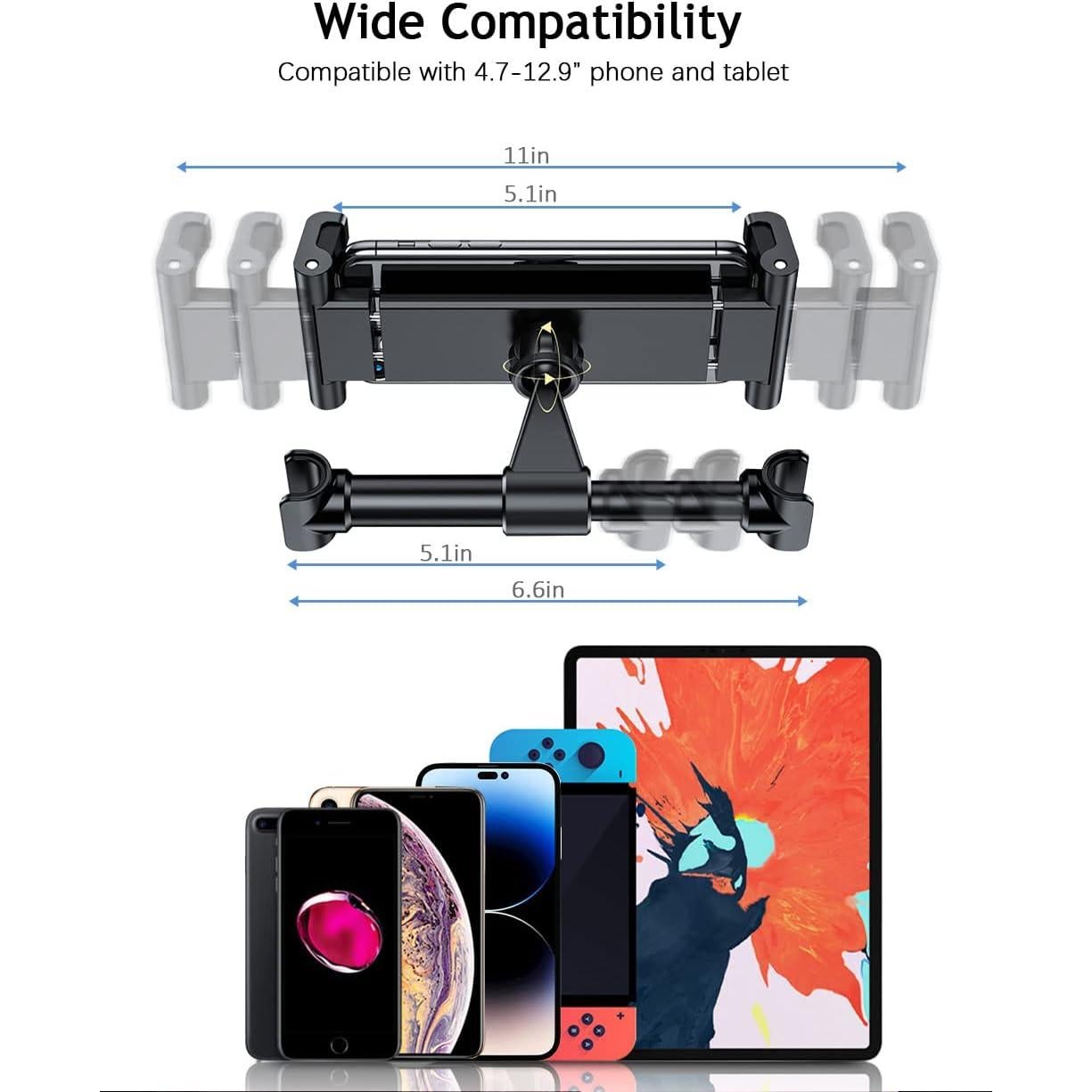 Soporte para Tablet en Reposacabezas Simr K8 - Ajustable y Rotable