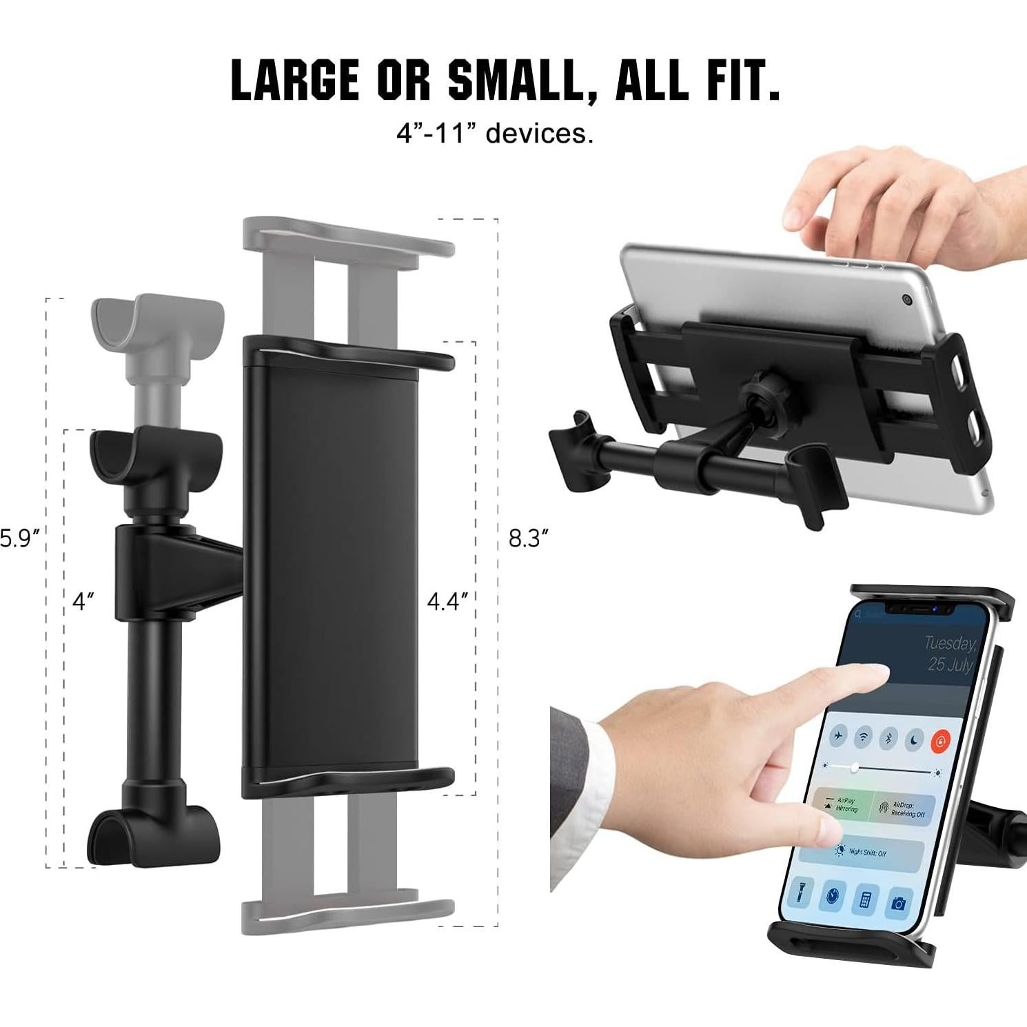 Soporte de Tableta para Reposacabezas de Auto SALEX Negro