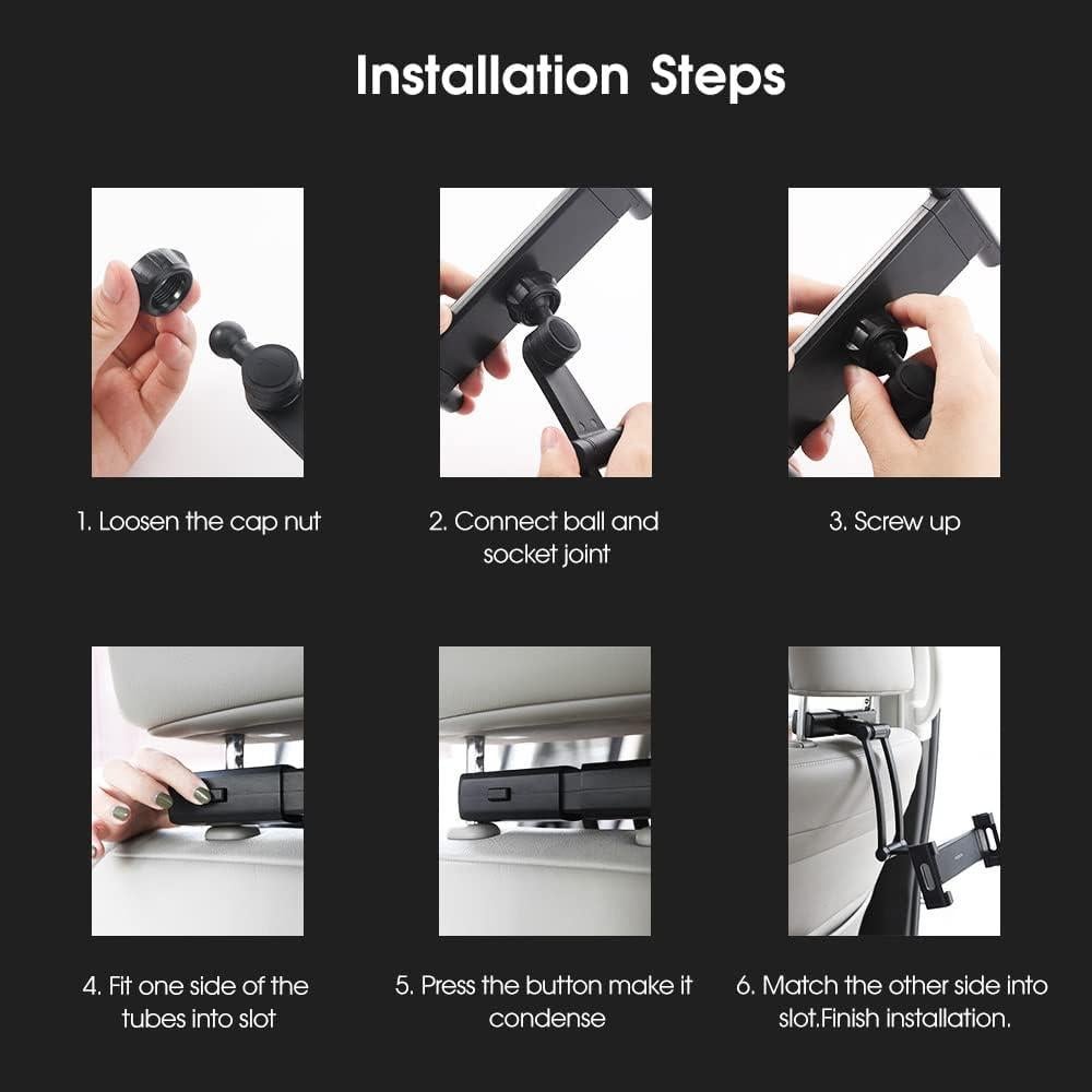 Soporte de Tablet para Reposacabezas HouDeOS Ajustable 5.5-12.9"