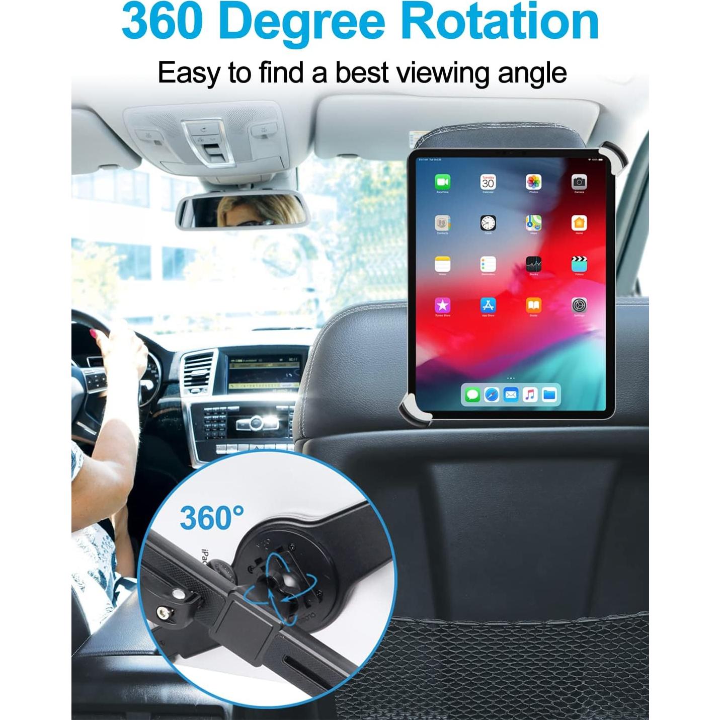 Soporte Universal para Tabletas Phichy en Reposacabezas Auto 9.5-14.5"