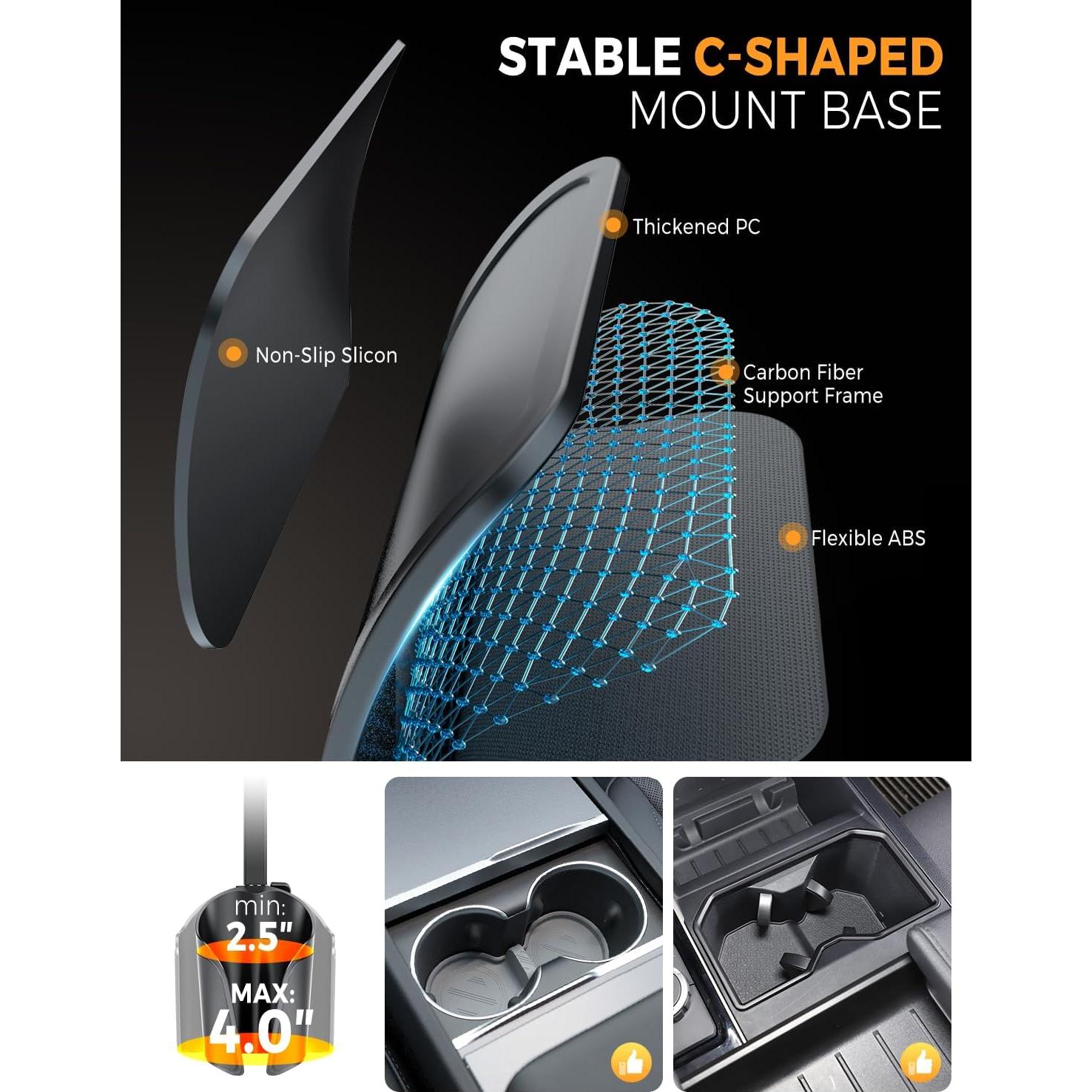 Soporte para Tablet eSamcore en Portavasos para Coche 6-11"