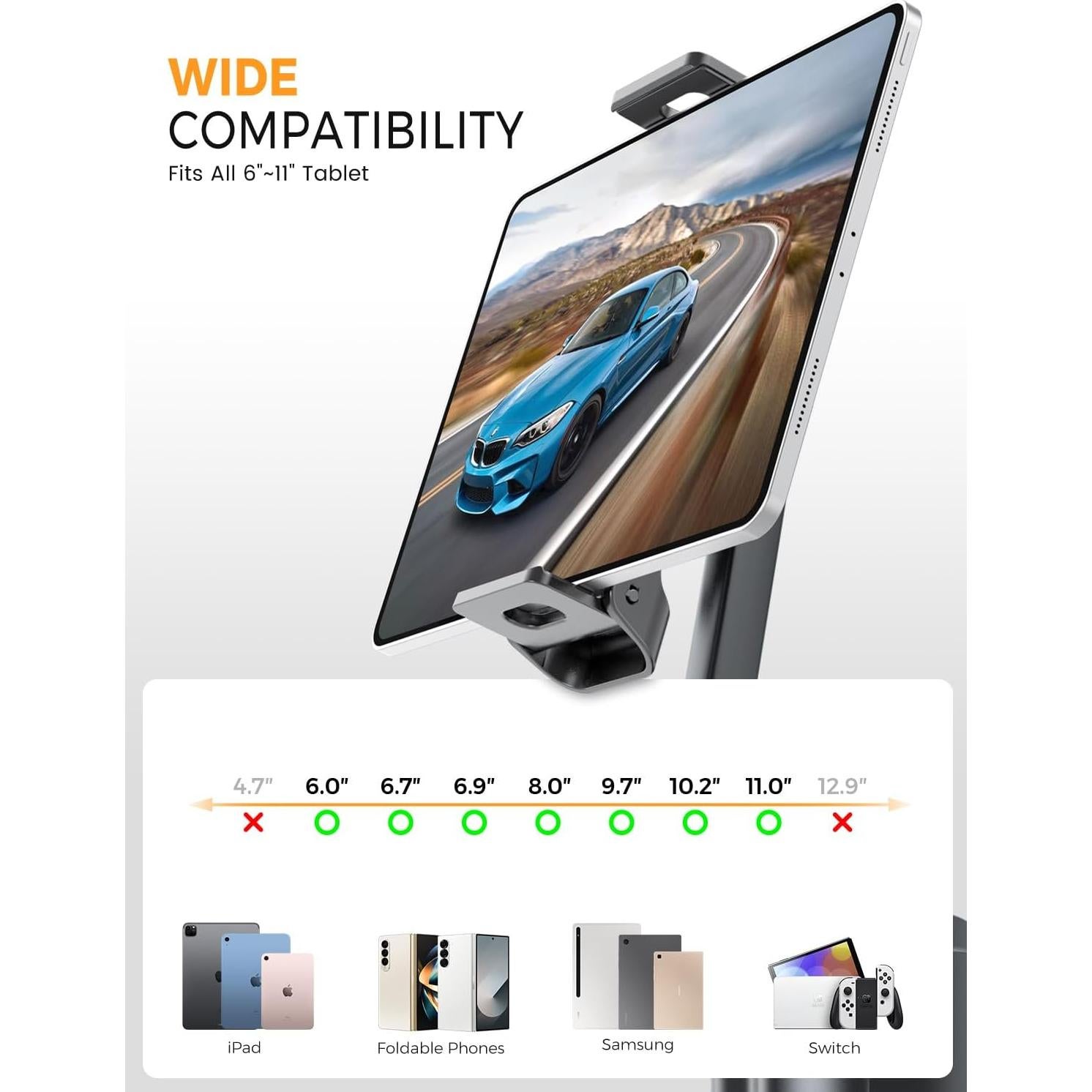 Soporte para Tablet eSamcore en Portavasos para Coche 6-11"