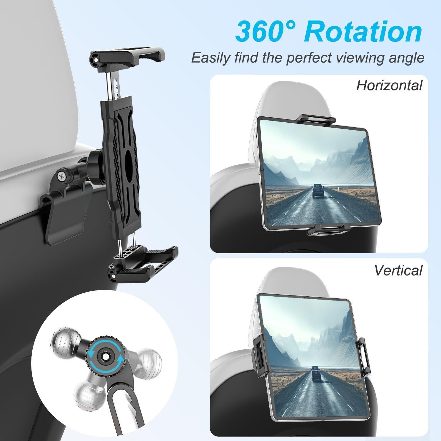 Soporte de Auto INSSKY Ajustable 360° para Tabletas 15.5-39.4 cm