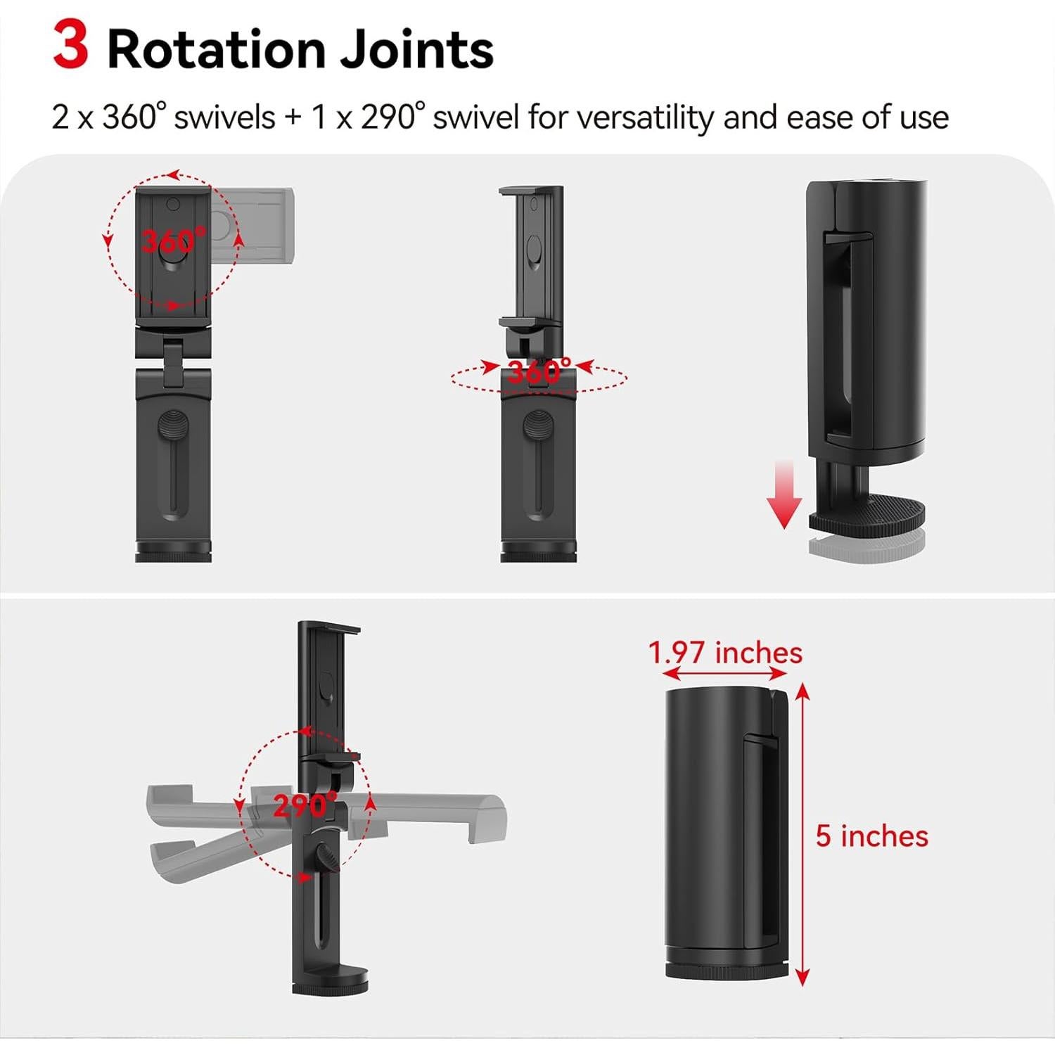 Soporte Plegable para Tabletas Huogantom 7-12" Rotación 360°