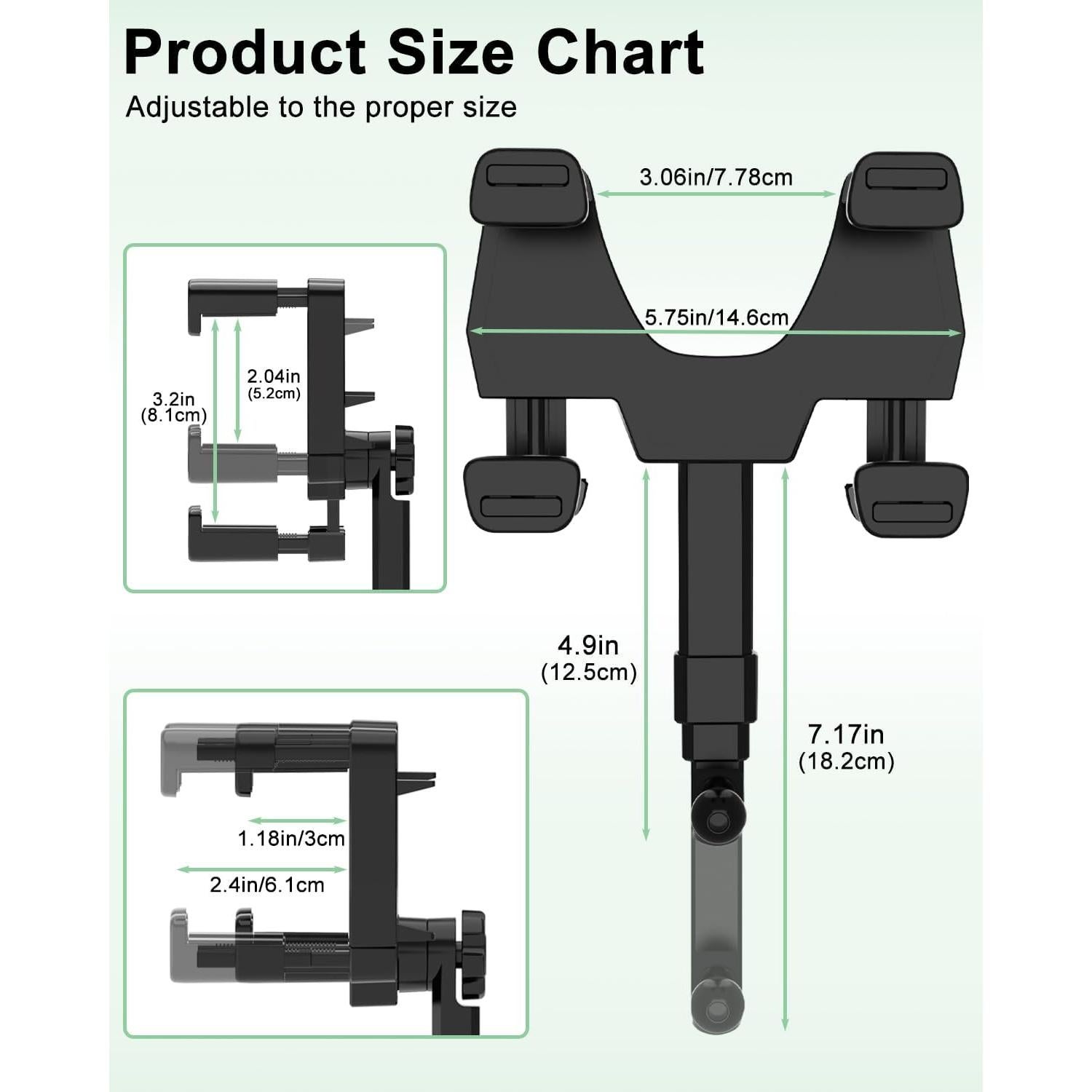 Soporte de Tableta para Espejo Retrovisor FreeSave 360° Ajustable
