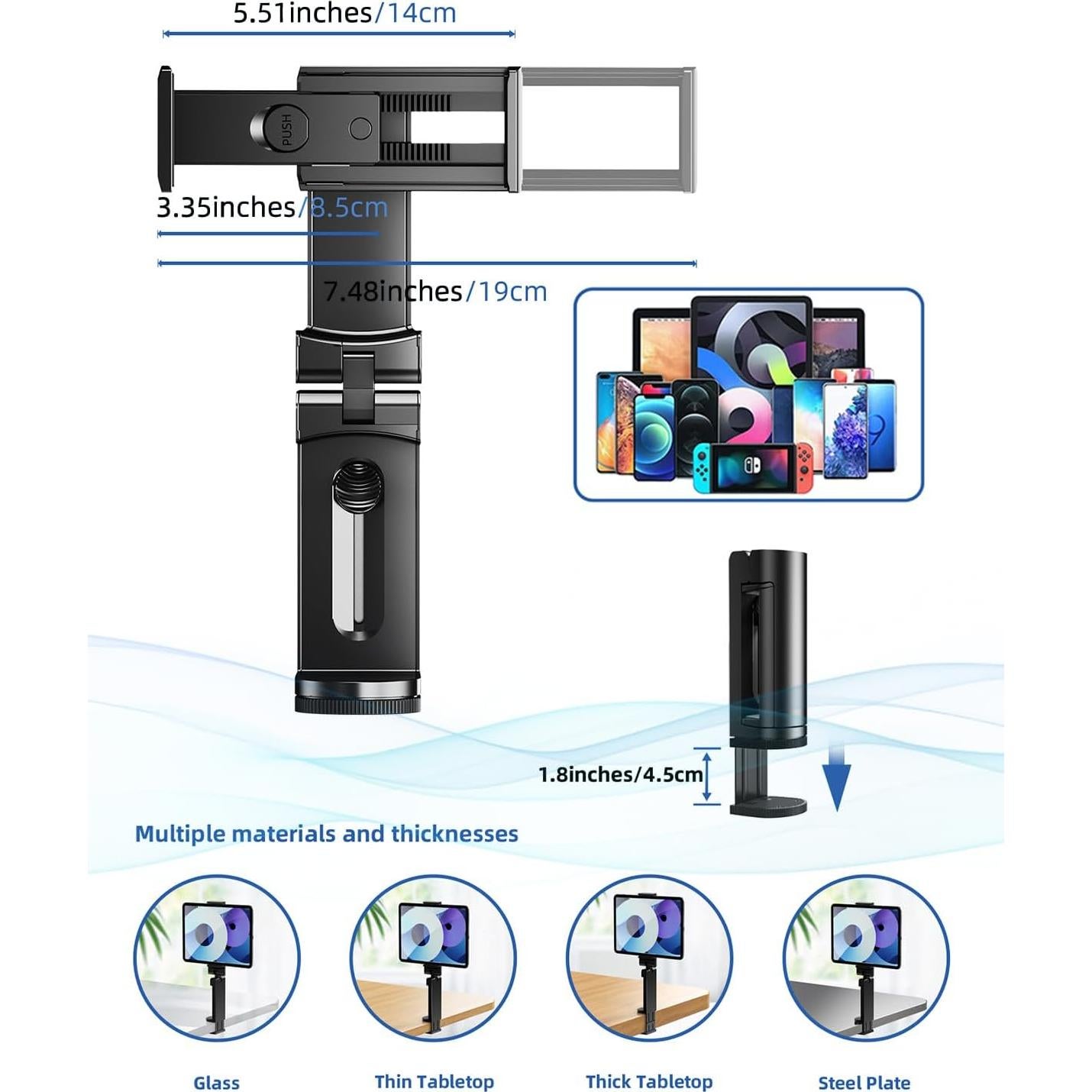 Soporte Plegable para Tableta de Avión OGRANEE - Compatible con iPad y Teléfonos