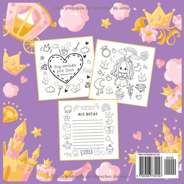 Libro para colorear para niñas Princesa de Dios: Con citas inspiradoras y motivadoras de la Biblia (Spanish Edition)