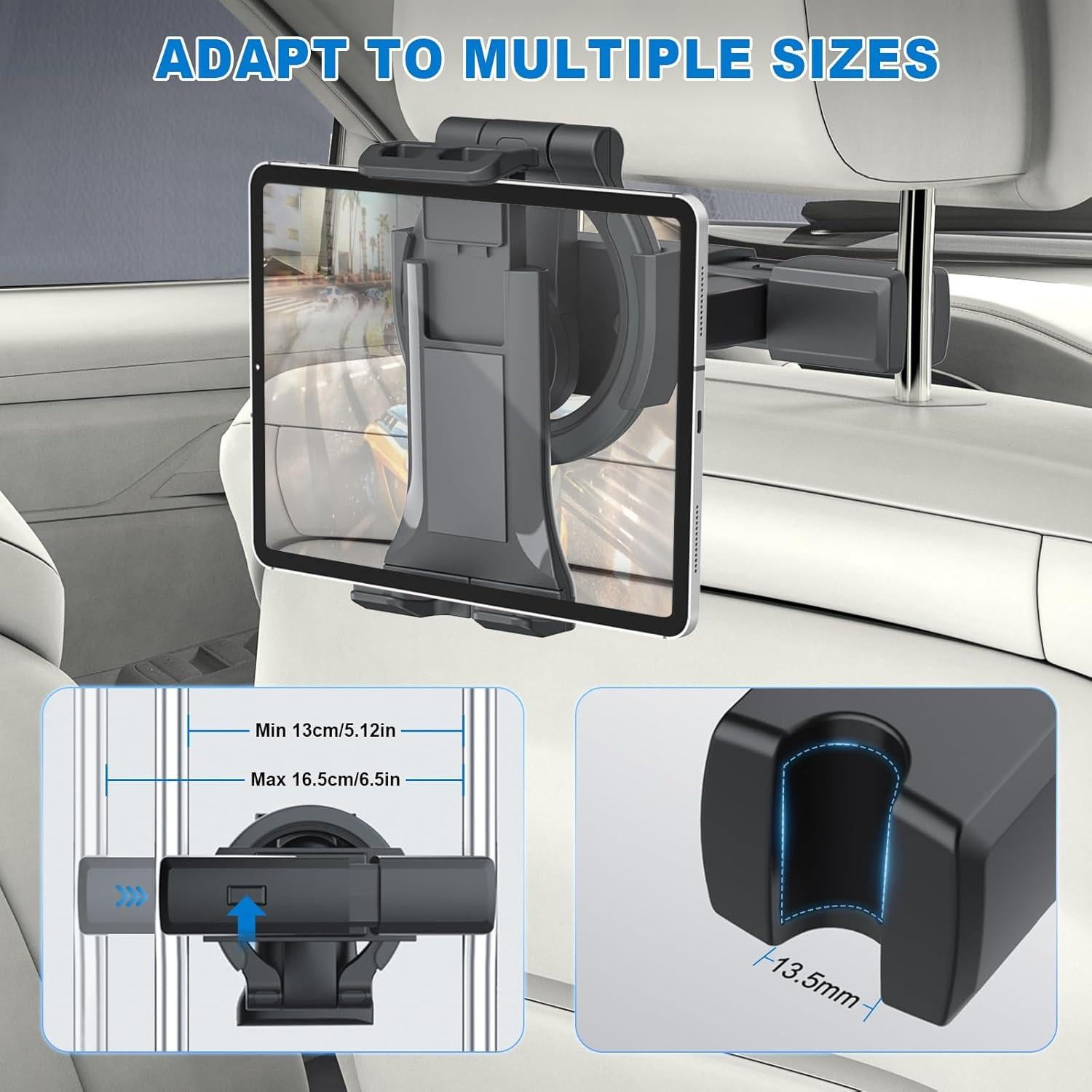 Soporte para Tableta de Coche Fosucwin 3 en 1 Negro 5-12.9"