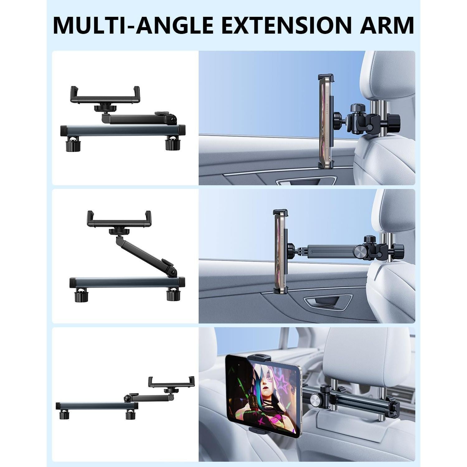 Soporte para Tableta en Reposacabezas de Coche OATSBASF Gris
