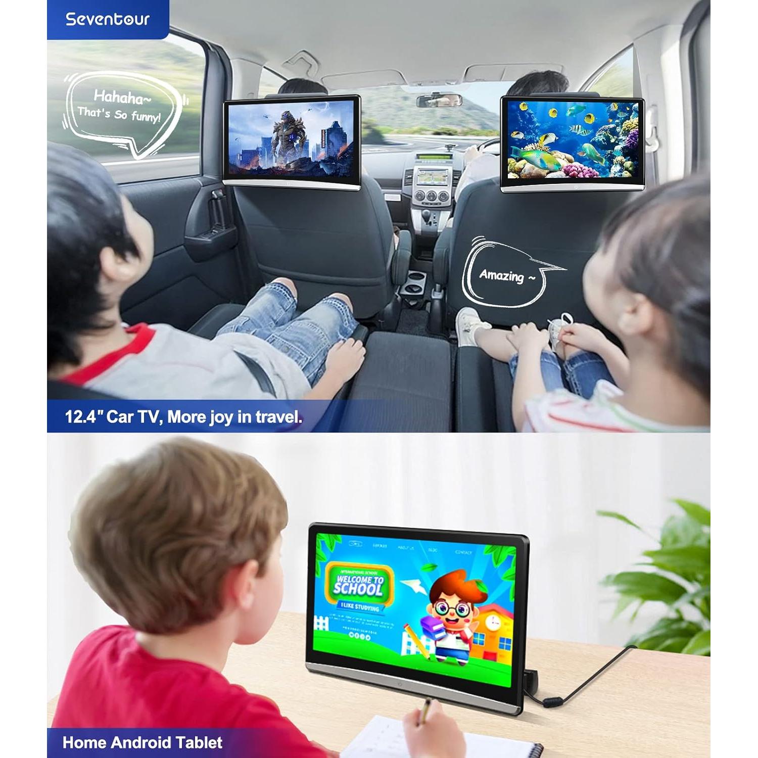 Monitor de Cabeza de Auto Seventour 12.4" Android 4K Touch