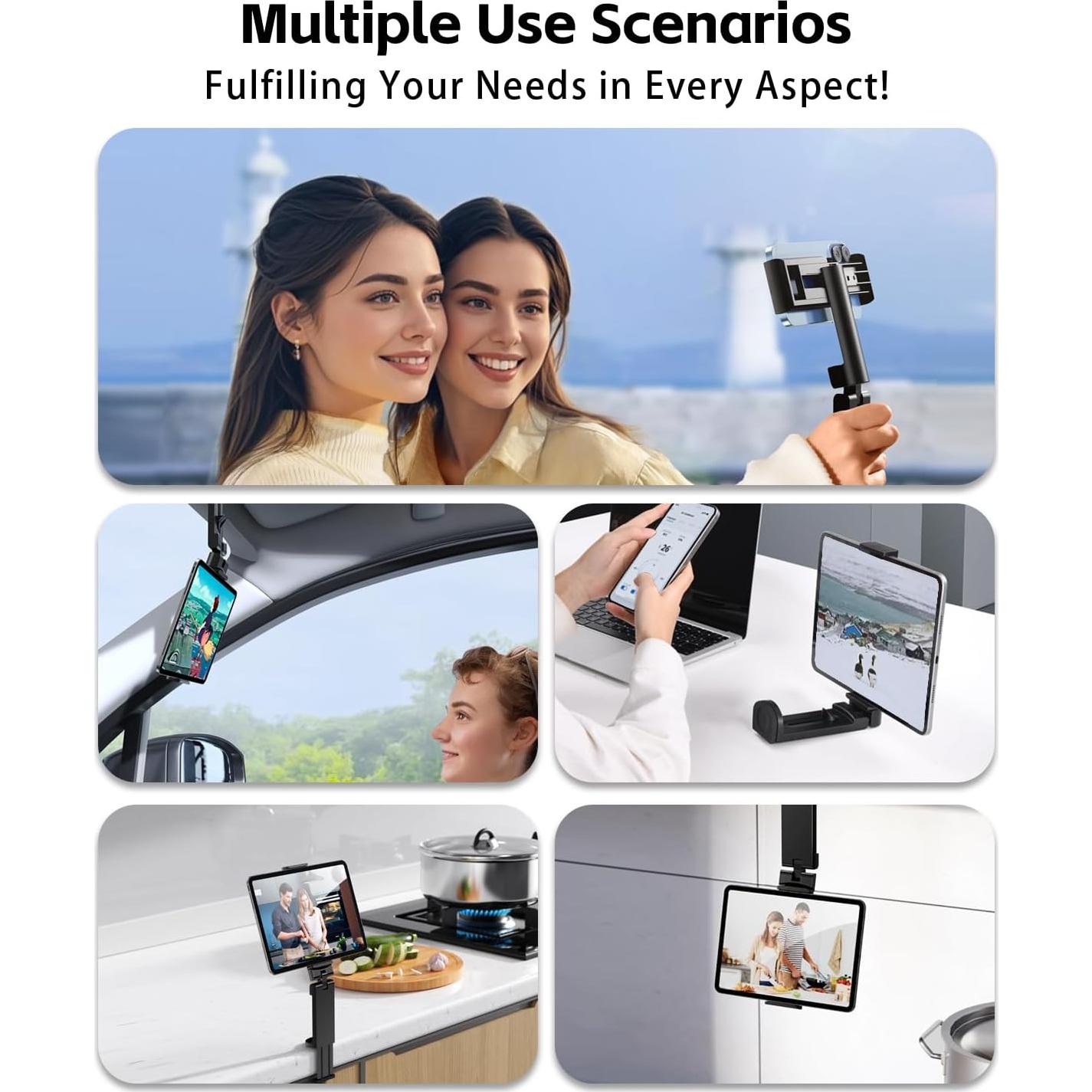 Soporte de Tableta para Viajes Nediea 360° Ajustable Negro