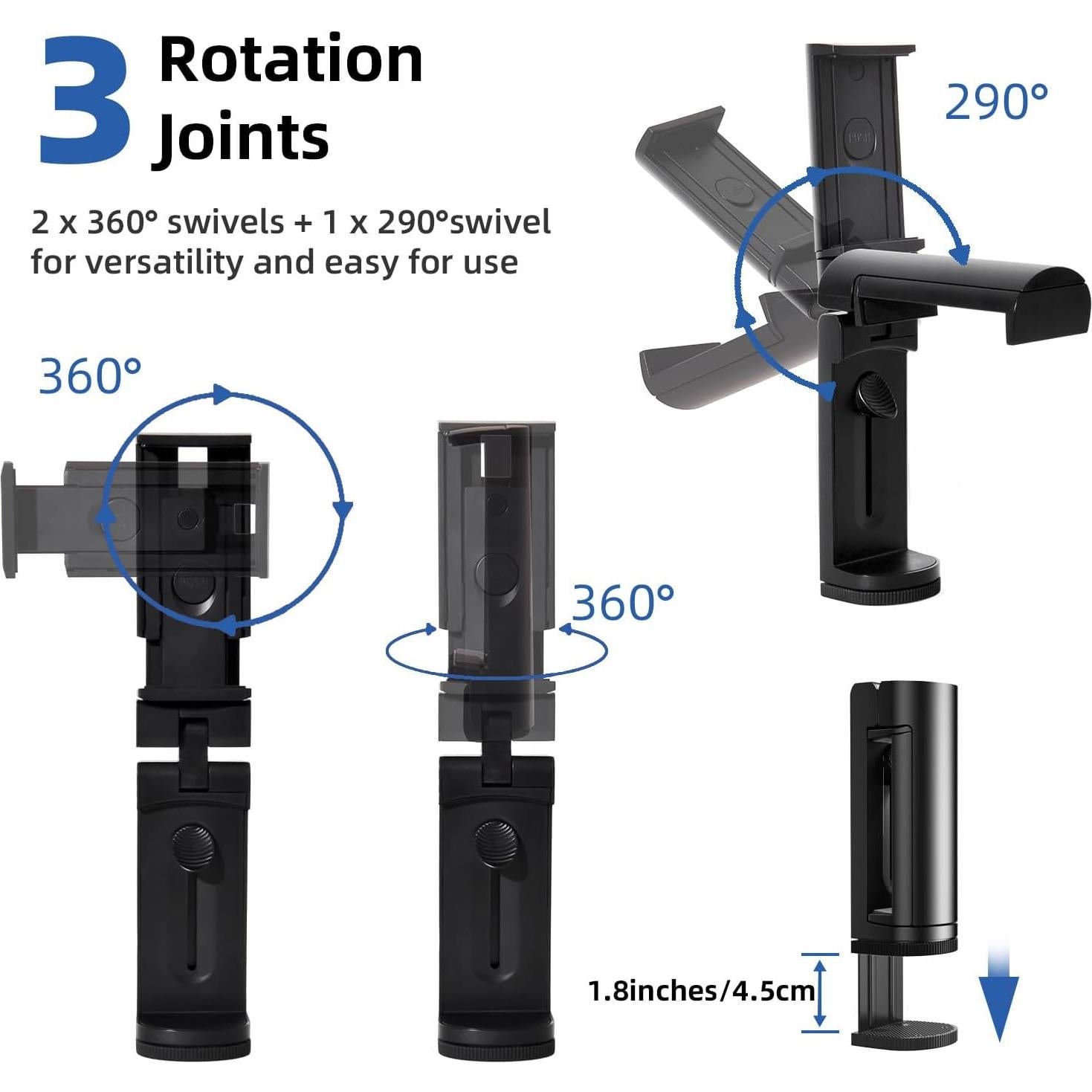 Soporte de Tableta para Viajes Nediea 360° Ajustable Negro