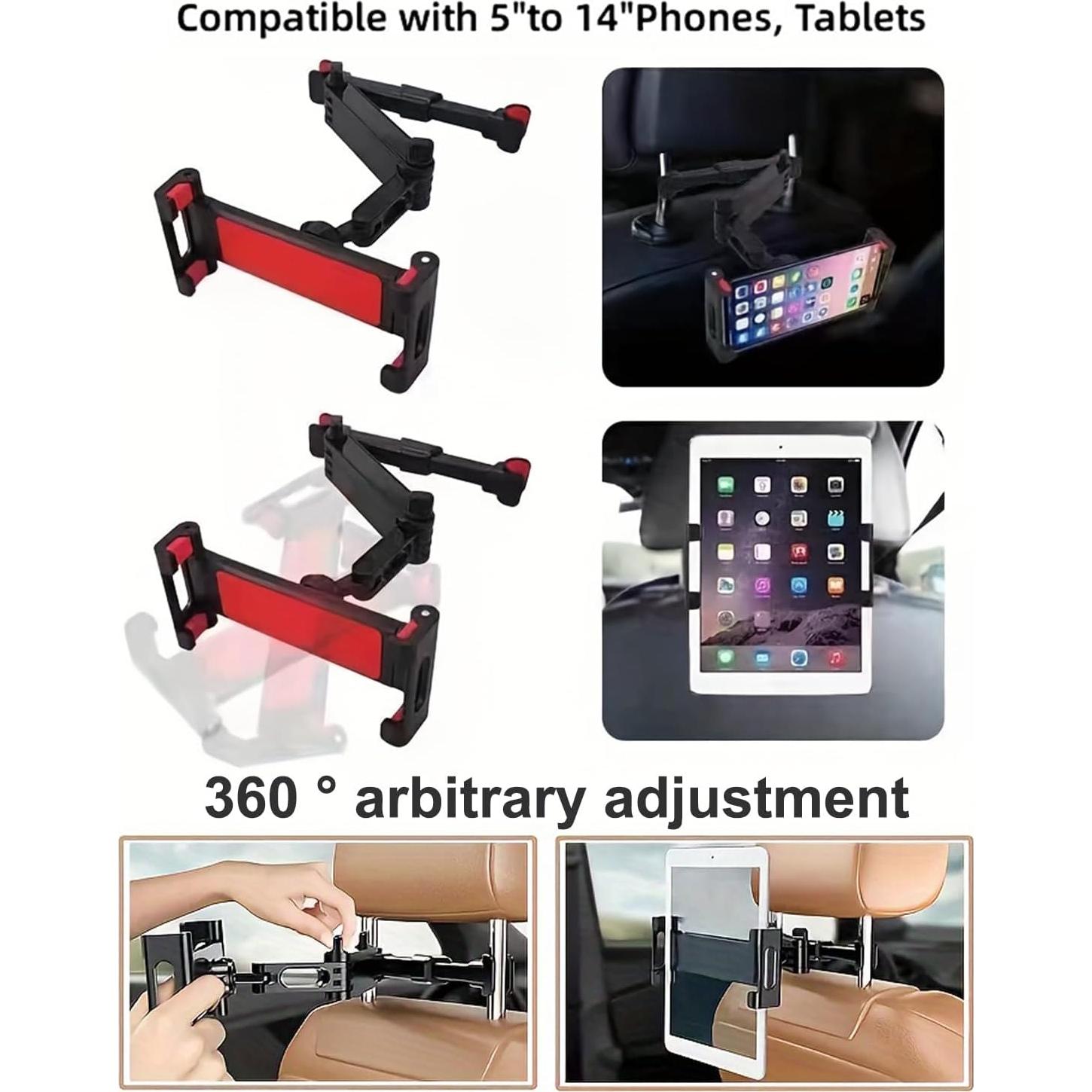 Soporte de Tableta para Reposacabezas de Coche Beefeng Rojo 4.7-11"