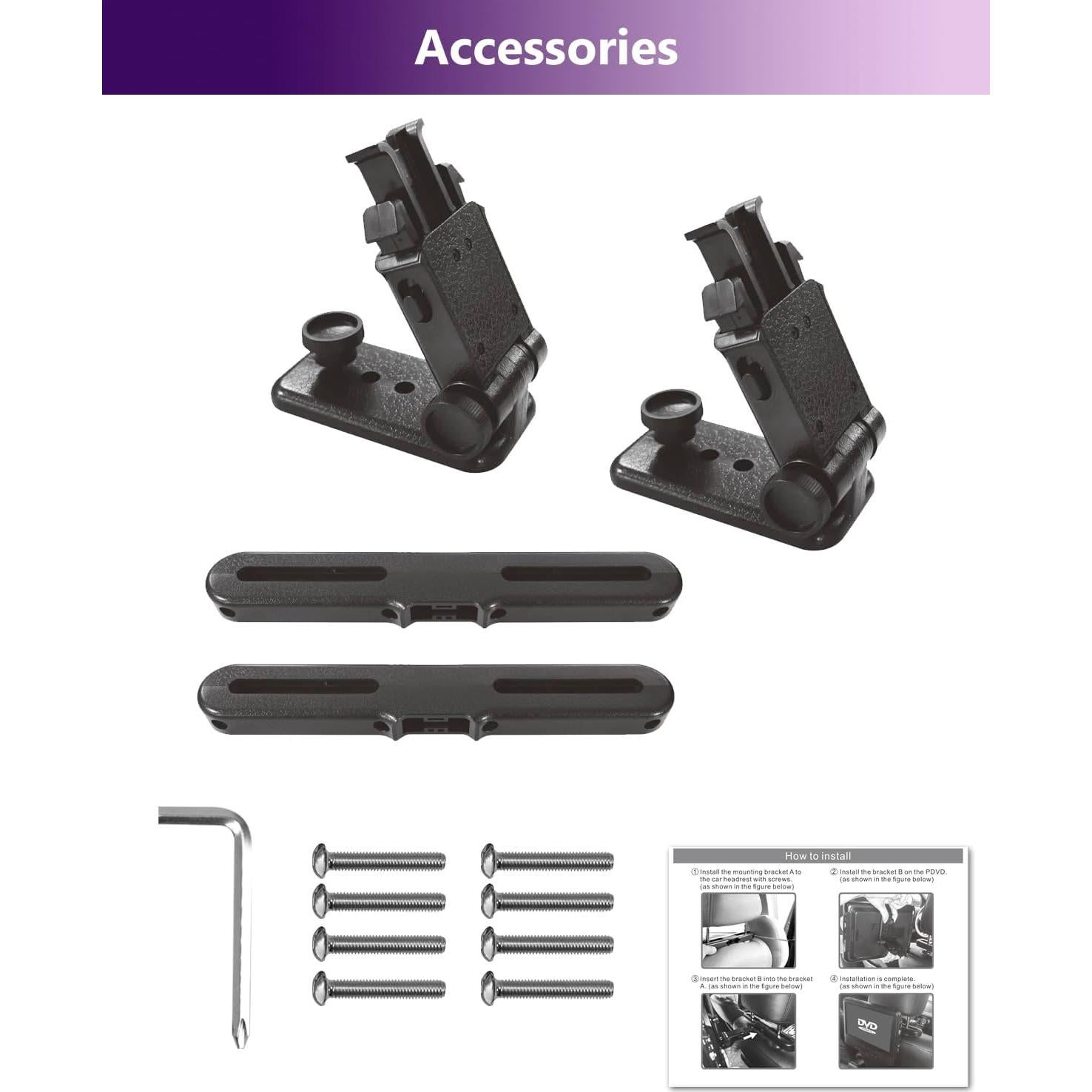 Soportes de Reposacabezas para DVD Portátil SYNAGY - 2 Juegos