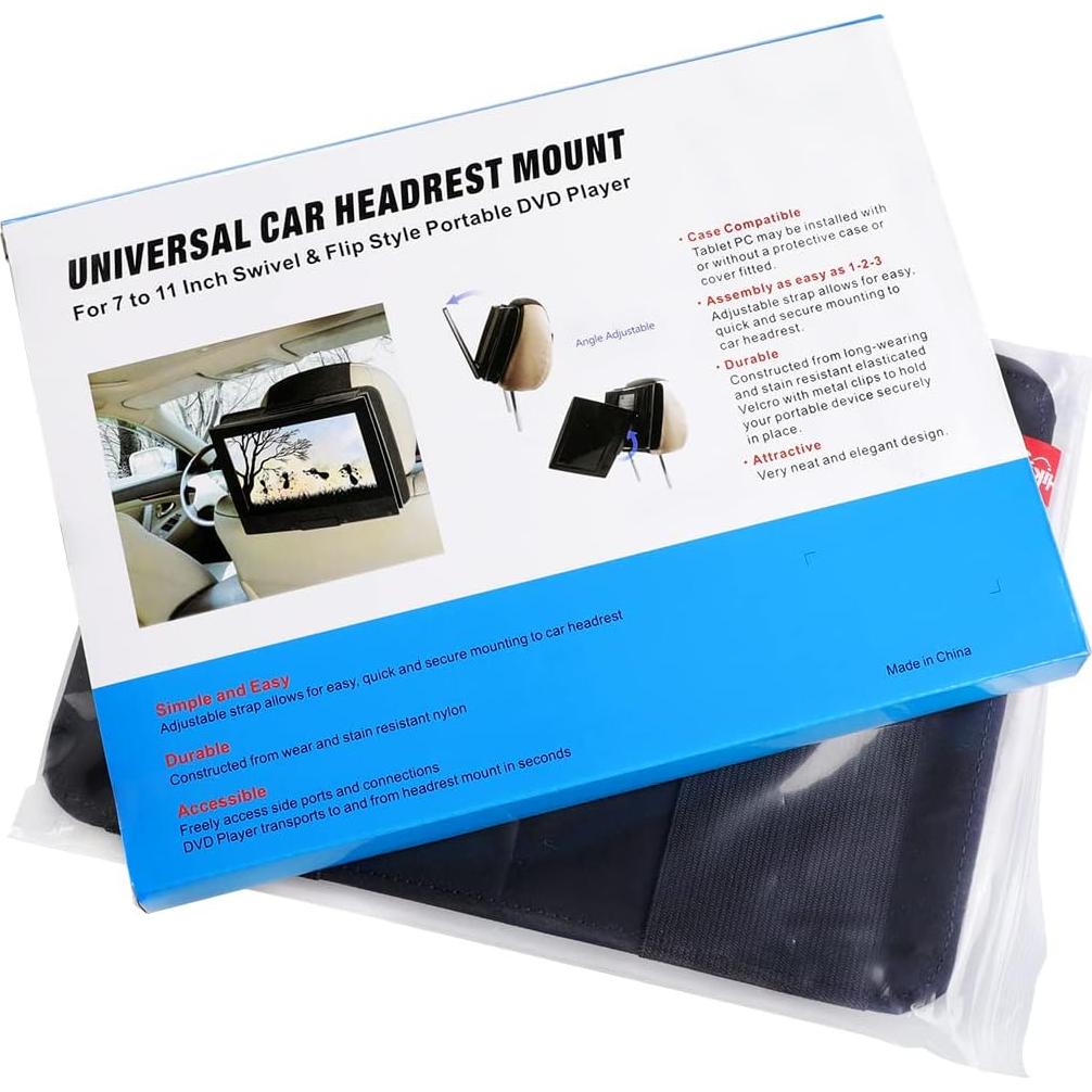 Soporte para Reproductor de DVD Qenker para Reposacabezas 7-12"